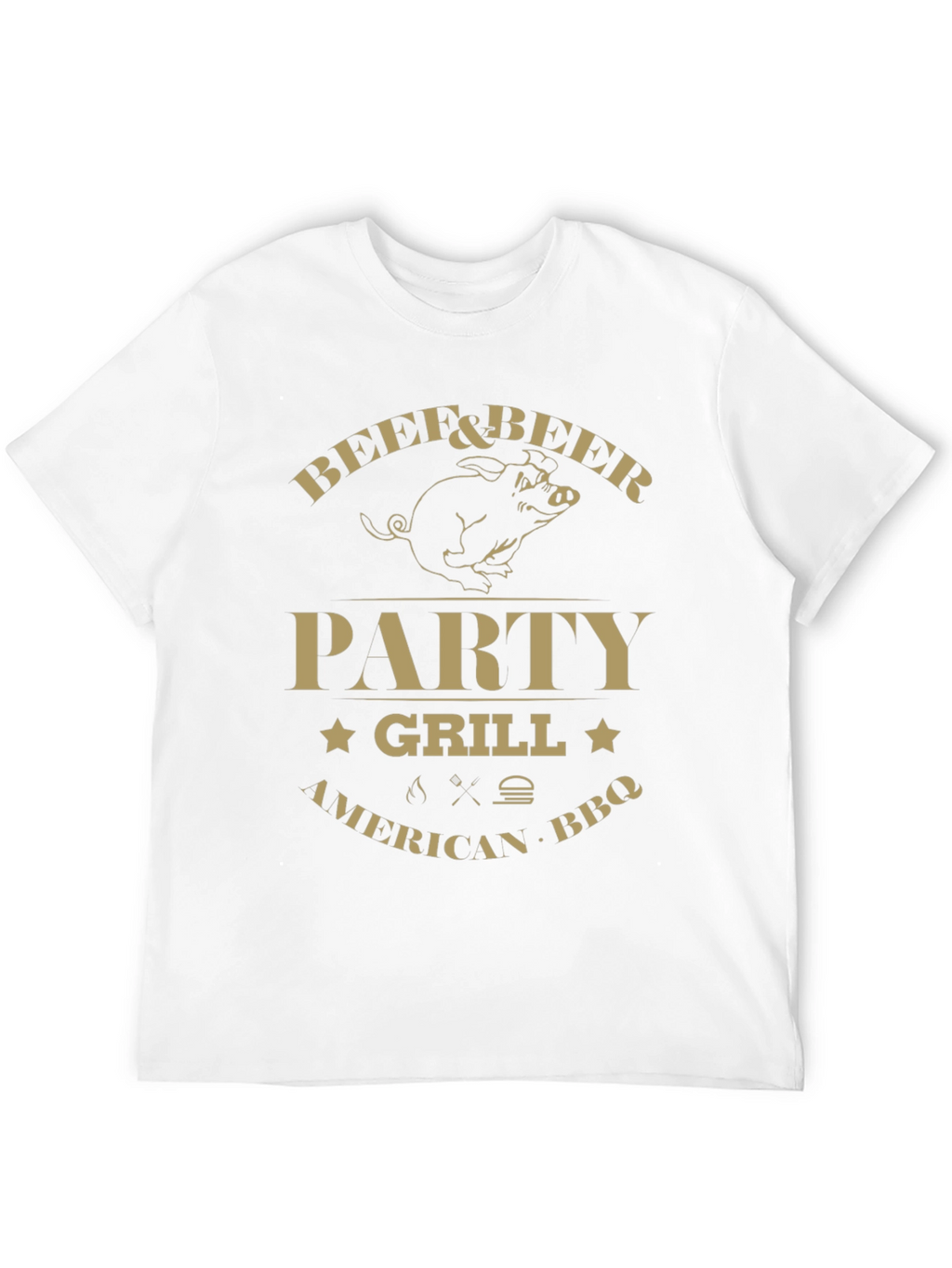 Beef & Beer Party Grill BBQ Graphic T-Shirt