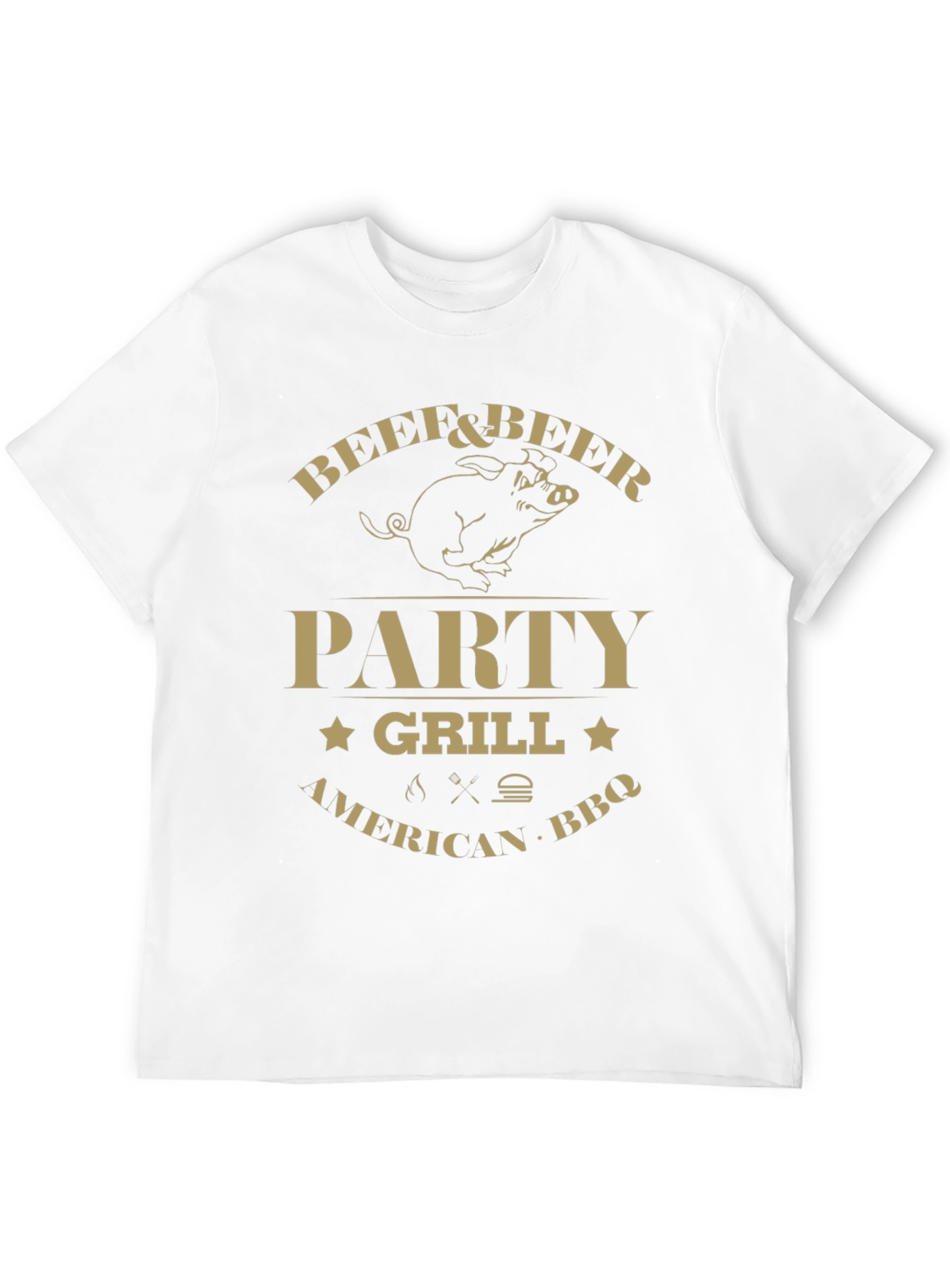 Beef & Beer Party Grill BBQ Graphic T-Shirt
