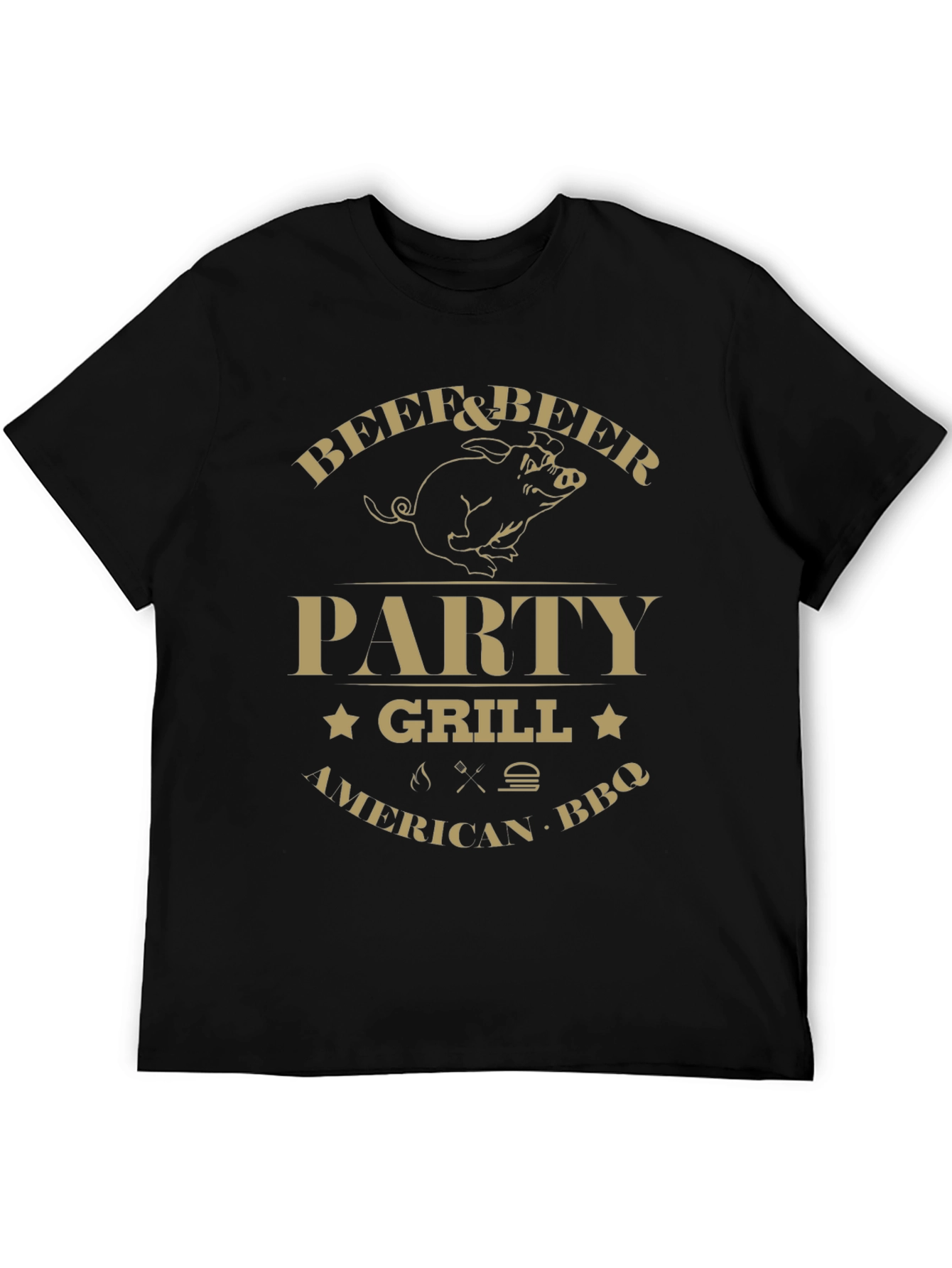 Beef & Beer Party Grill BBQ Graphic T-Shirt