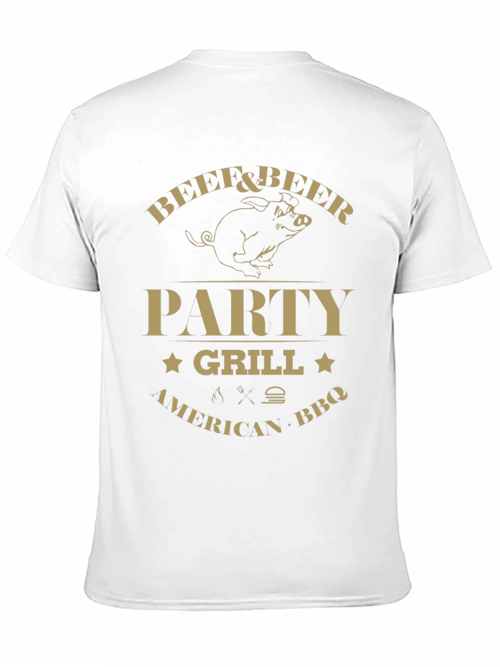 Beef & Beer Party Grill BBQ Graphic T-Shirt