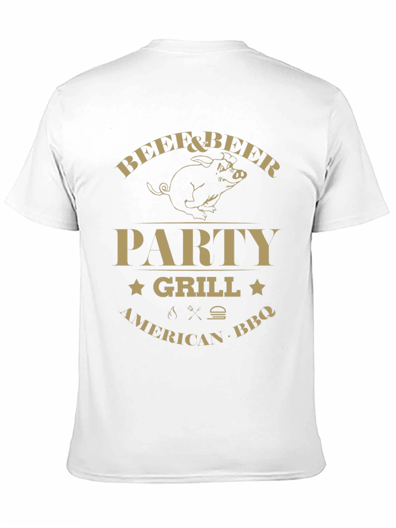 Beef & Beer Party Grill BBQ Graphic T-Shirt