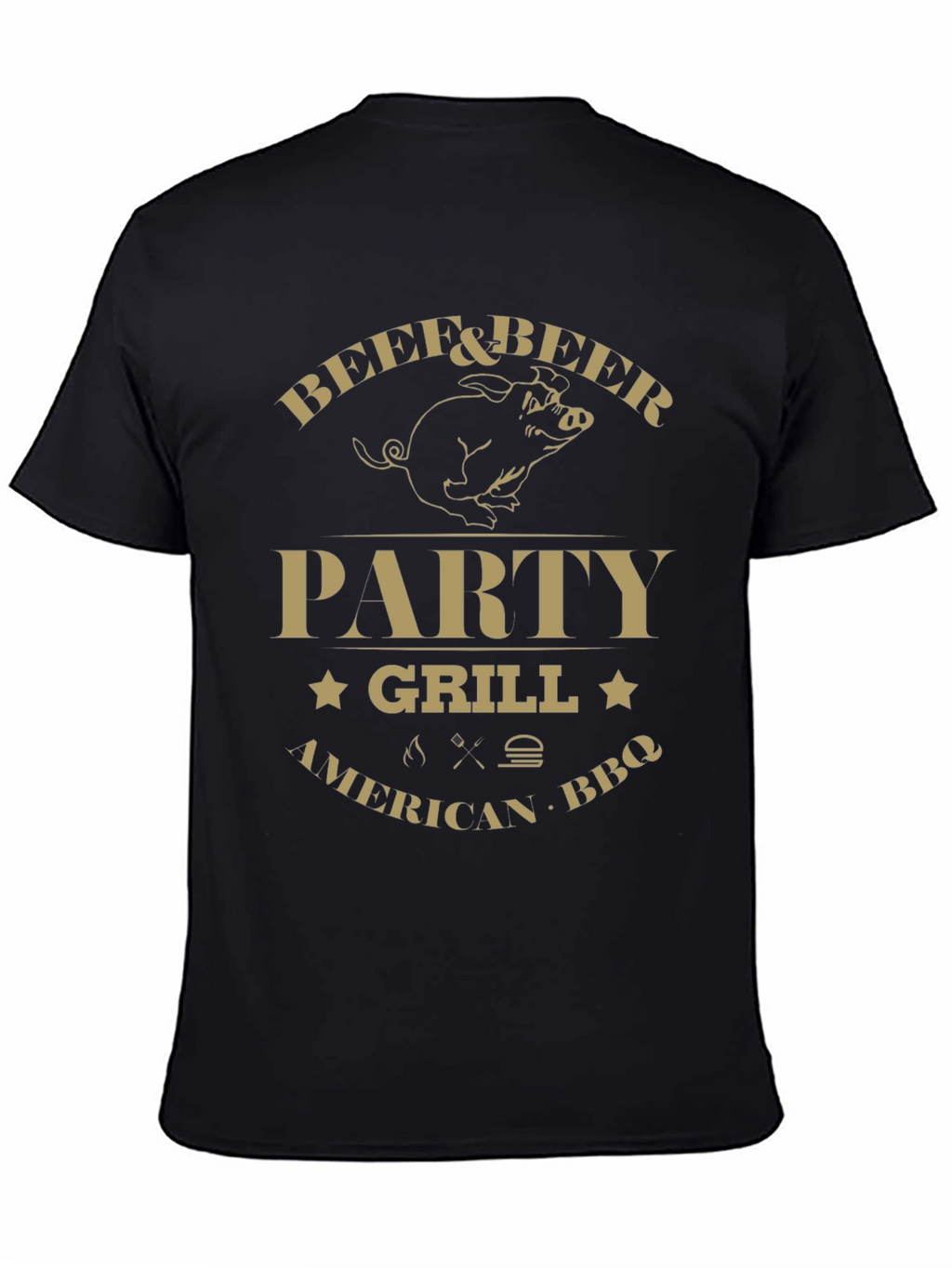 Beef & Beer Party Grill BBQ Graphic T-Shirt