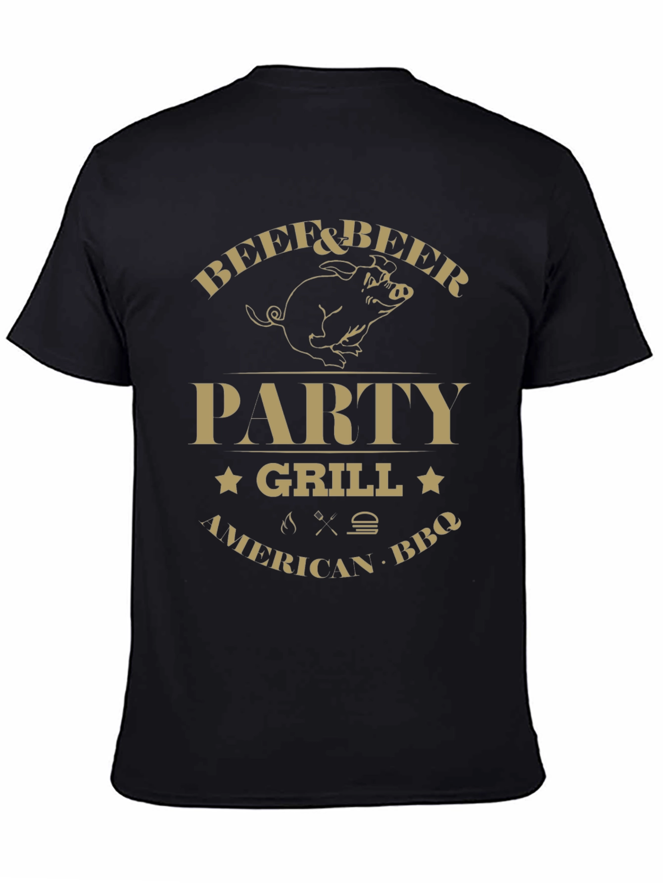 Beef & Beer Party Grill BBQ Graphic T-Shirt