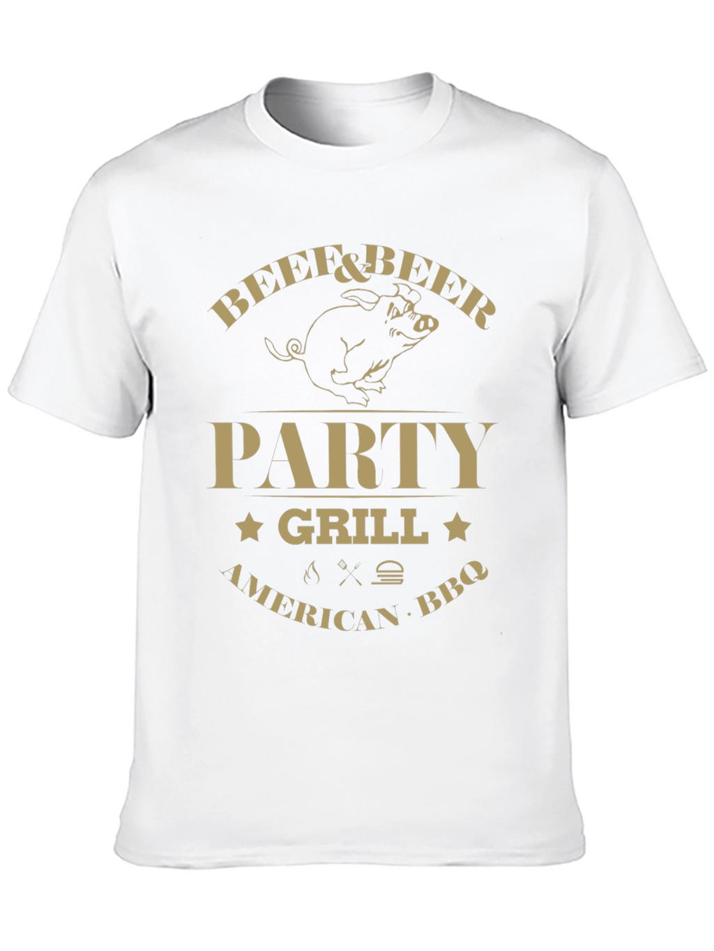 Beef & Beer Party Grill BBQ Graphic T-Shirt