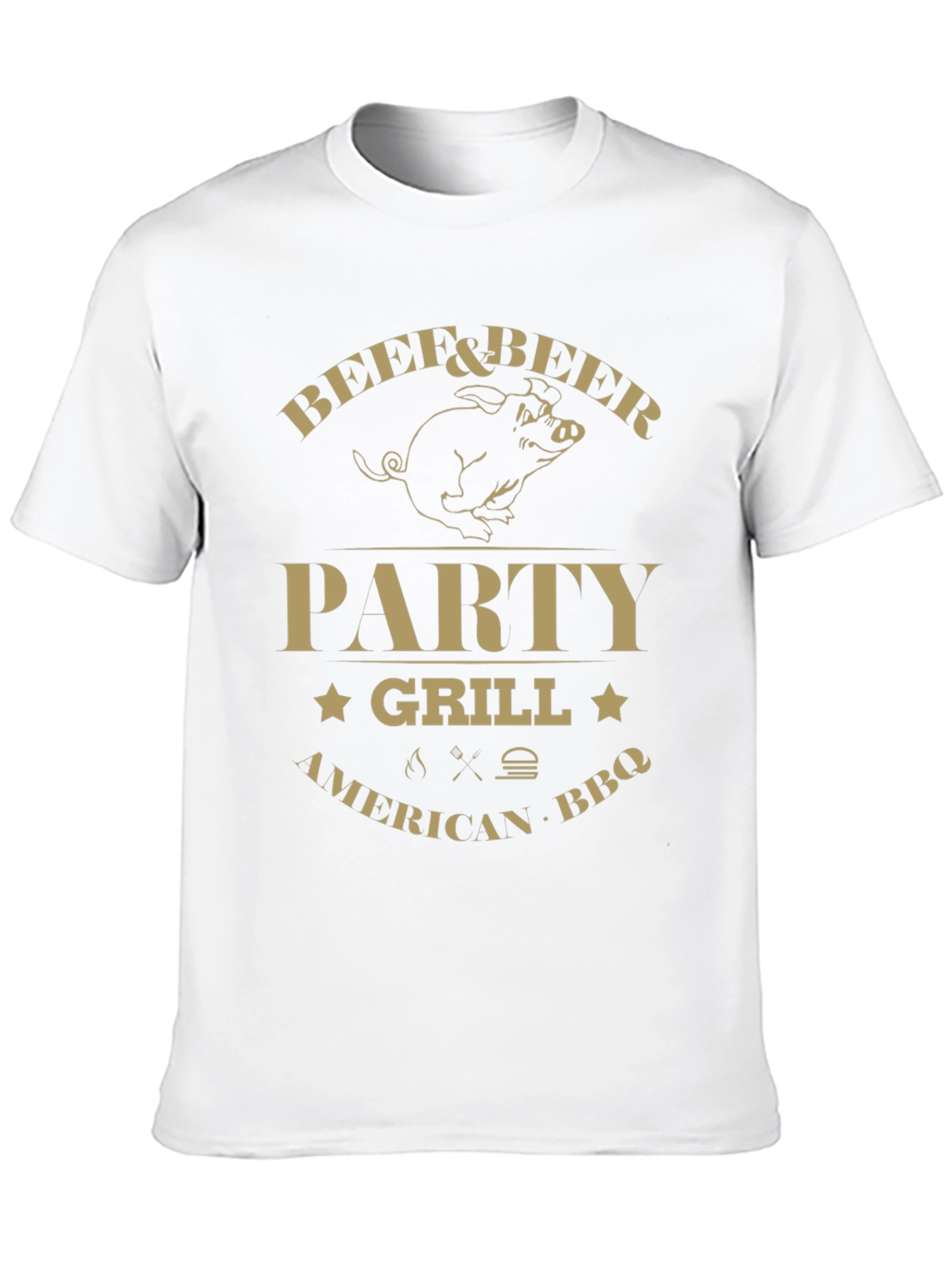 Beef & Beer Party Grill BBQ Graphic T-Shirt