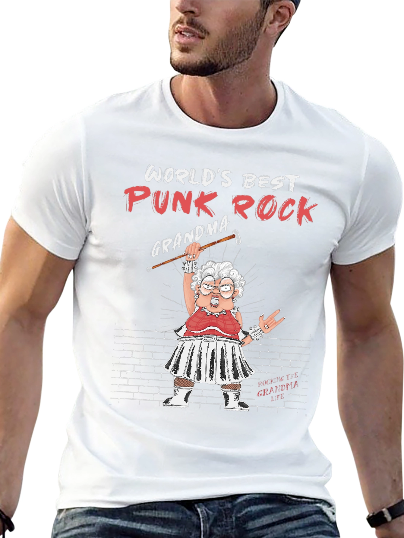 Worlds Best Punk Rock Grandma Graphic Tee