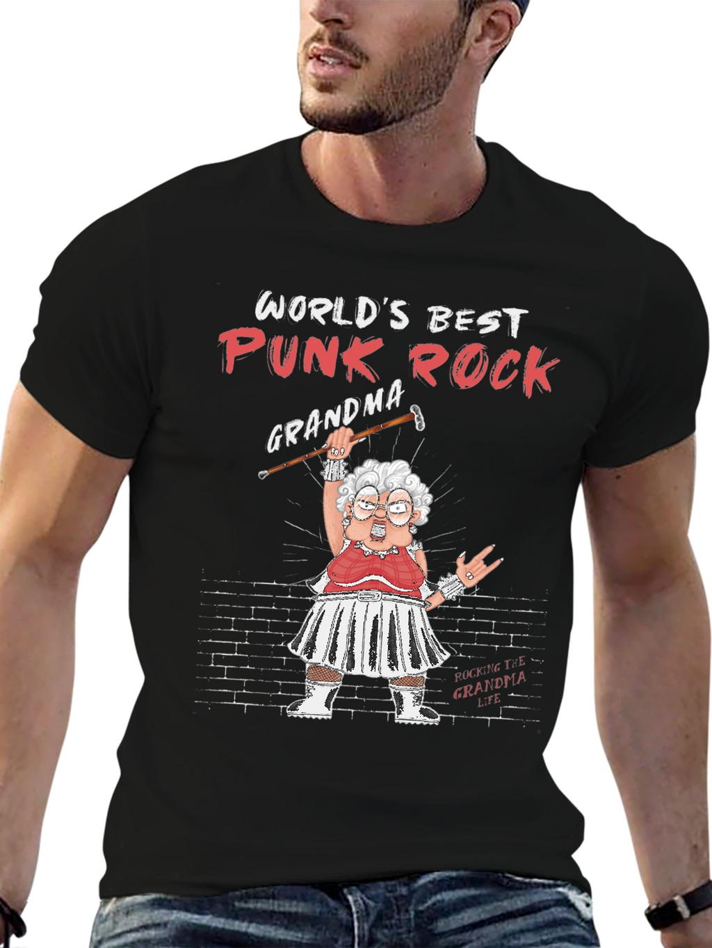 Worlds Best Punk Rock Grandma Graphic Tee