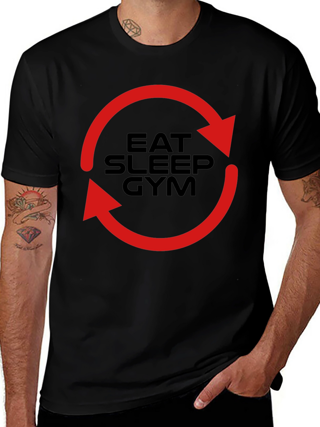 Eat Sleep Gym Cycle T-Shirt - Fitness Motivation
