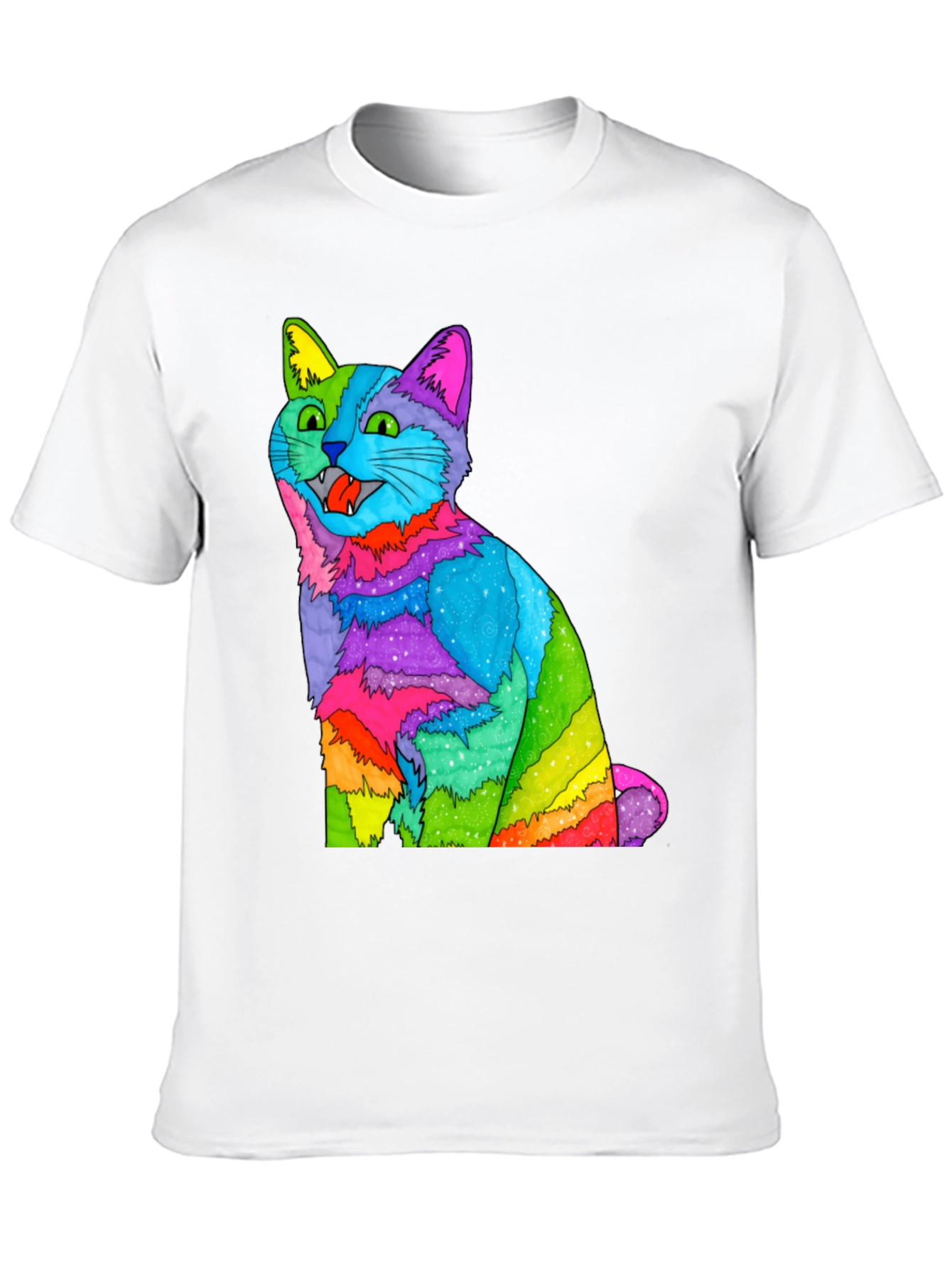 Rainbow Cat Graphic T-Shirt - Vivid Mens Tee