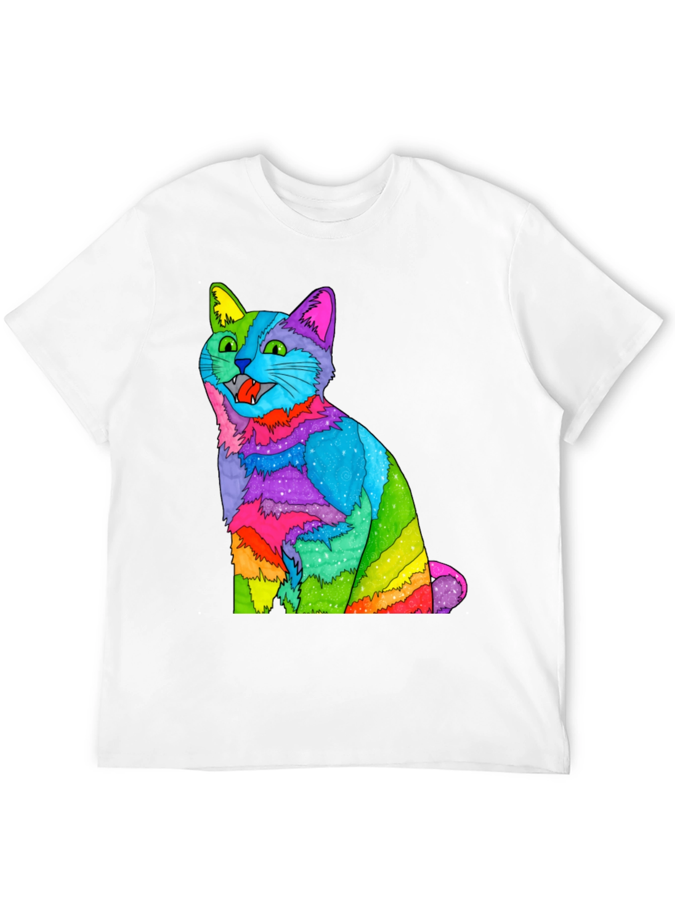 Rainbow Cat Graphic T-Shirt - Vivid Mens Tee