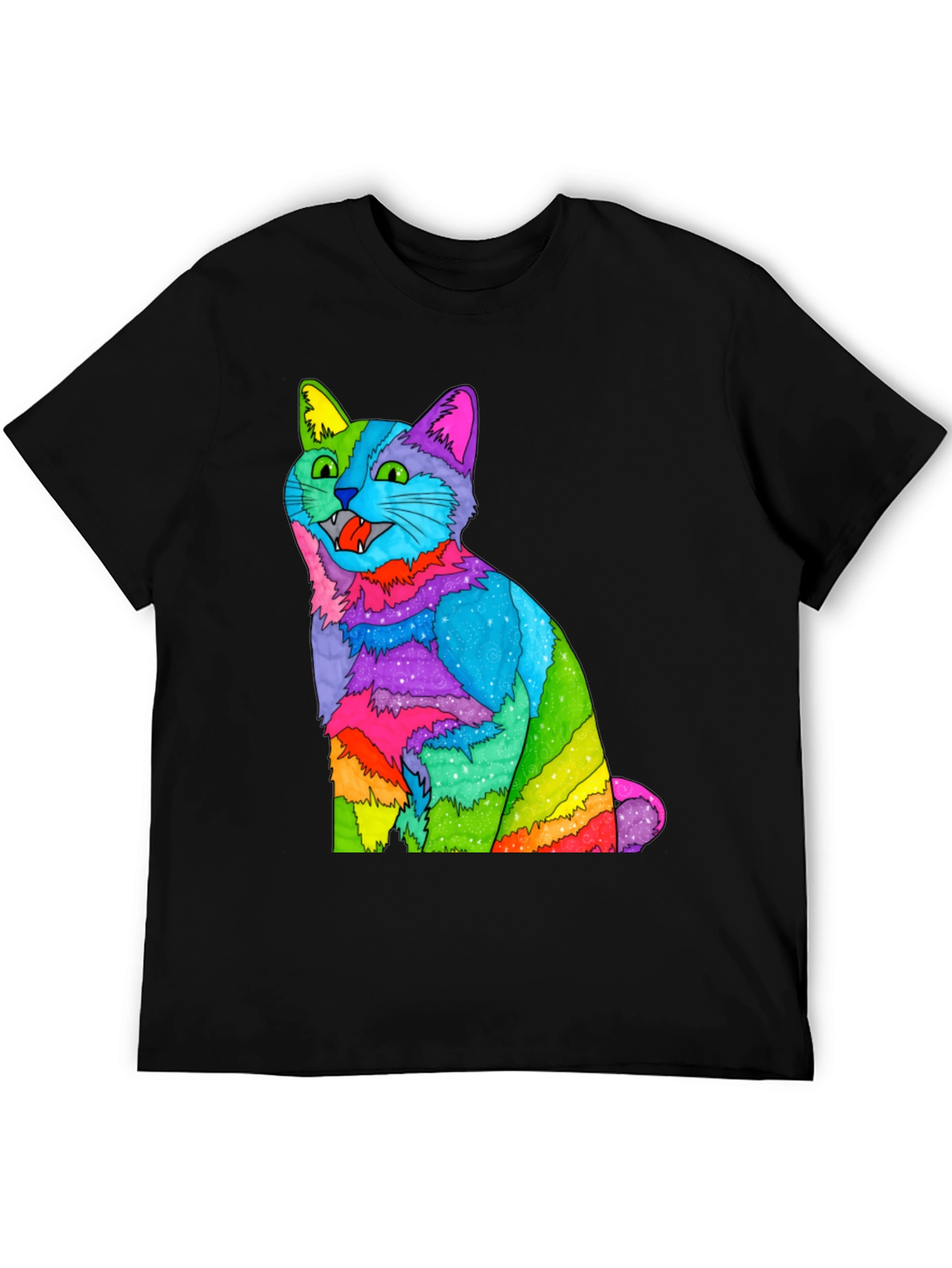 Rainbow Cat Graphic T-Shirt - Vivid Mens Tee