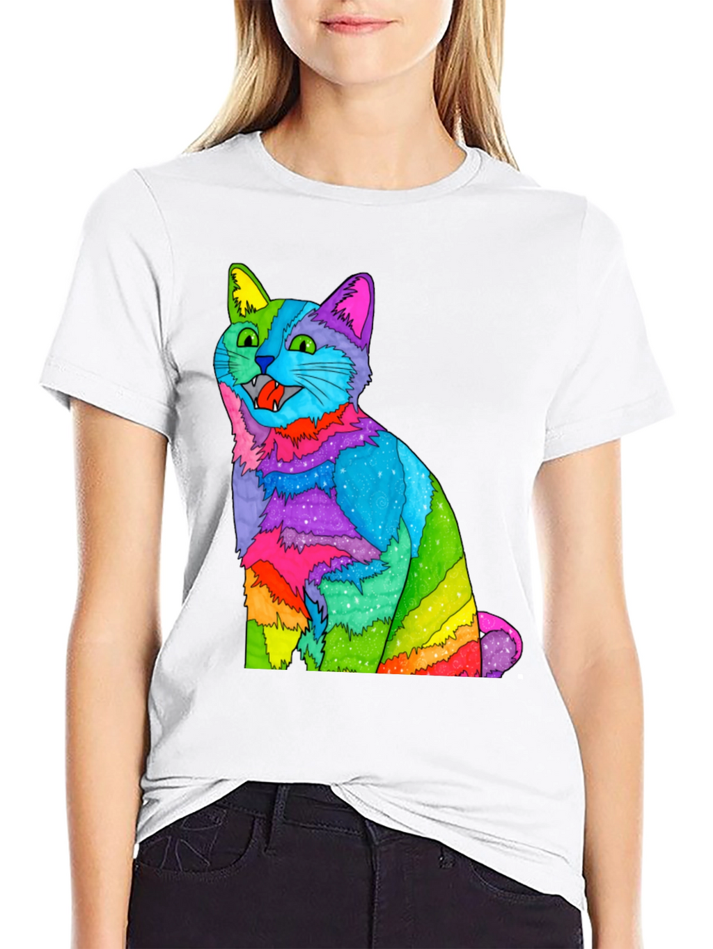 Rainbow Cat Graphic T-Shirt - Vivid Mens Tee