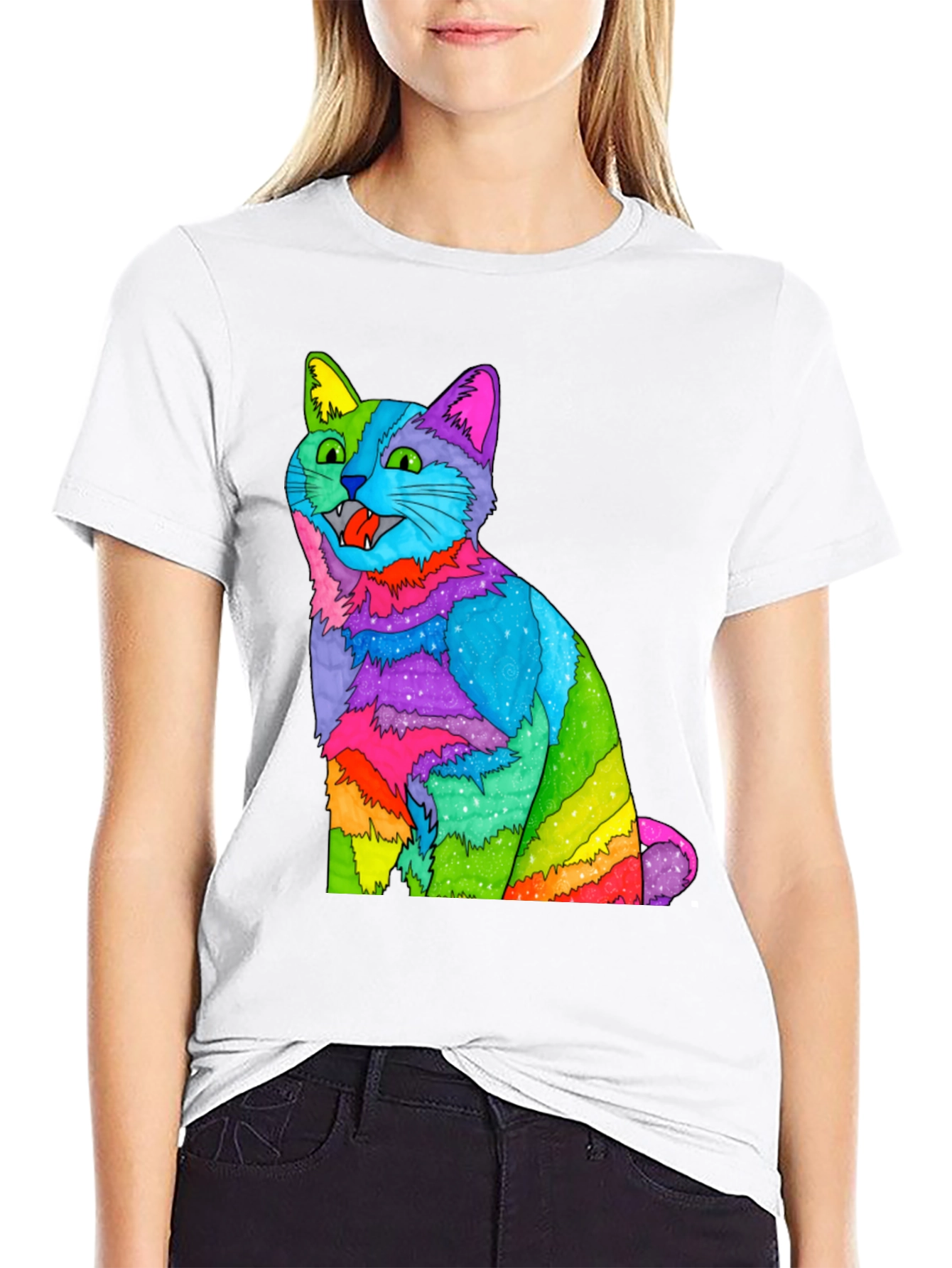 Rainbow Cat Graphic T-Shirt - Vivid Mens Tee
