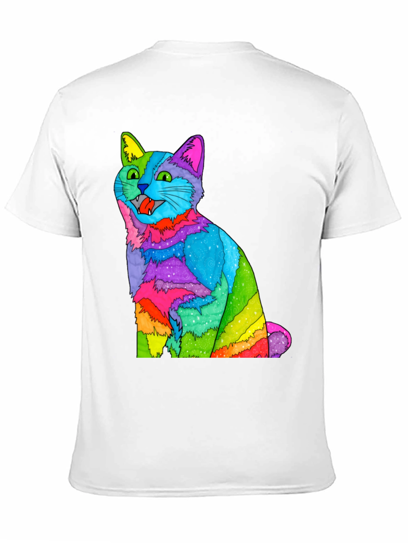 Rainbow Cat Graphic T-Shirt - Vivid Mens Tee