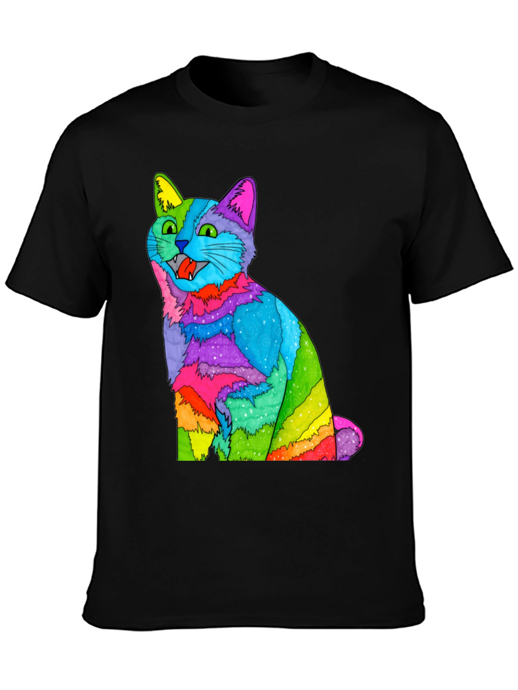 Rainbow Cat Graphic T-Shirt - Vivid Mens Tee