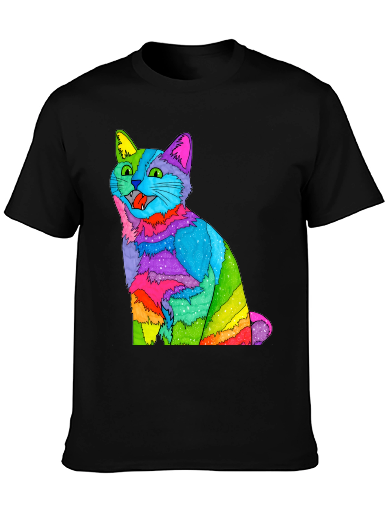 Rainbow Cat Graphic T-Shirt - Vivid Mens Tee
