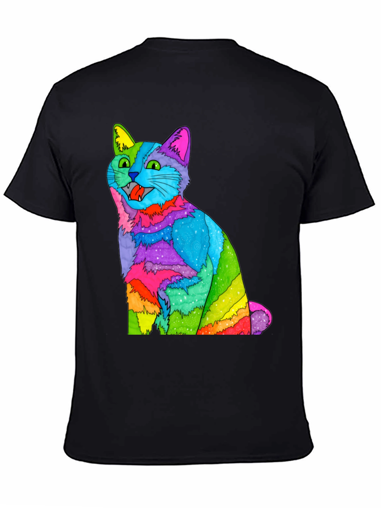 Rainbow Cat Graphic T-Shirt - Vivid Mens Tee
