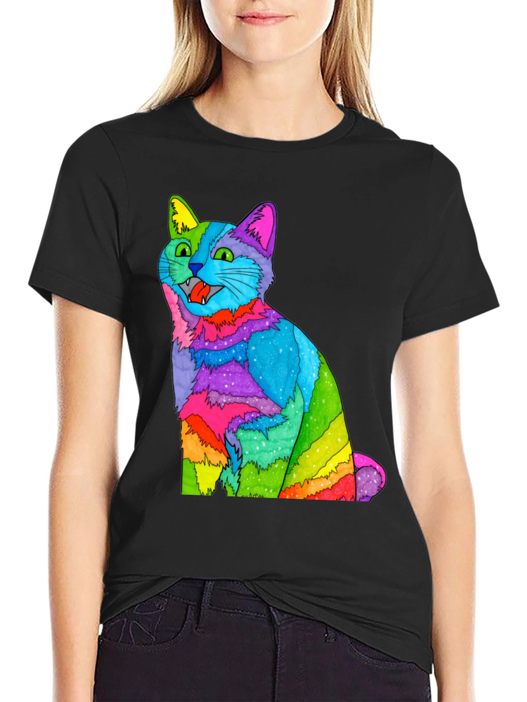 Rainbow Cat Graphic T-Shirt - Vivid Mens Tee