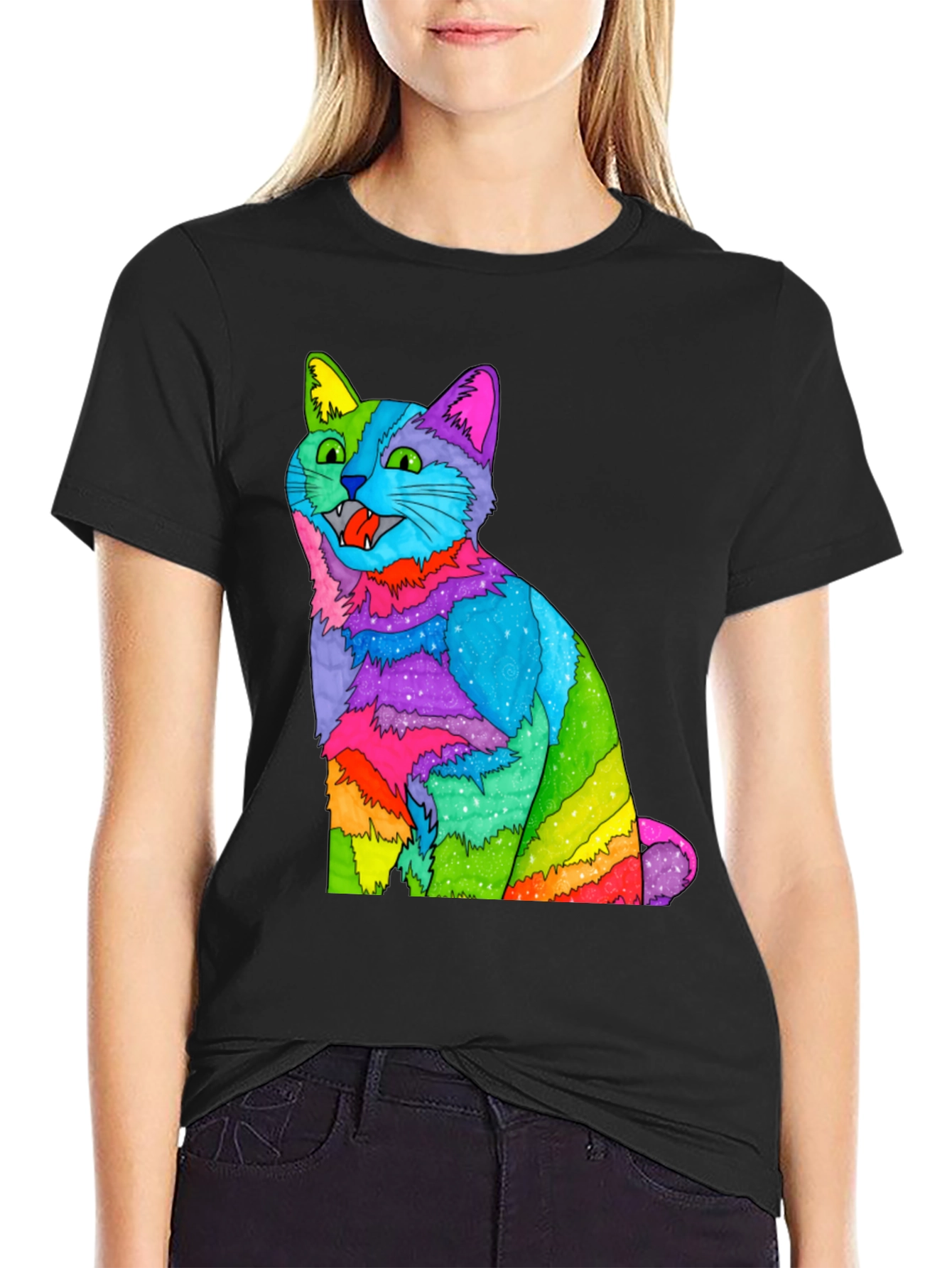 Rainbow Cat Graphic T-Shirt - Vivid Mens Tee