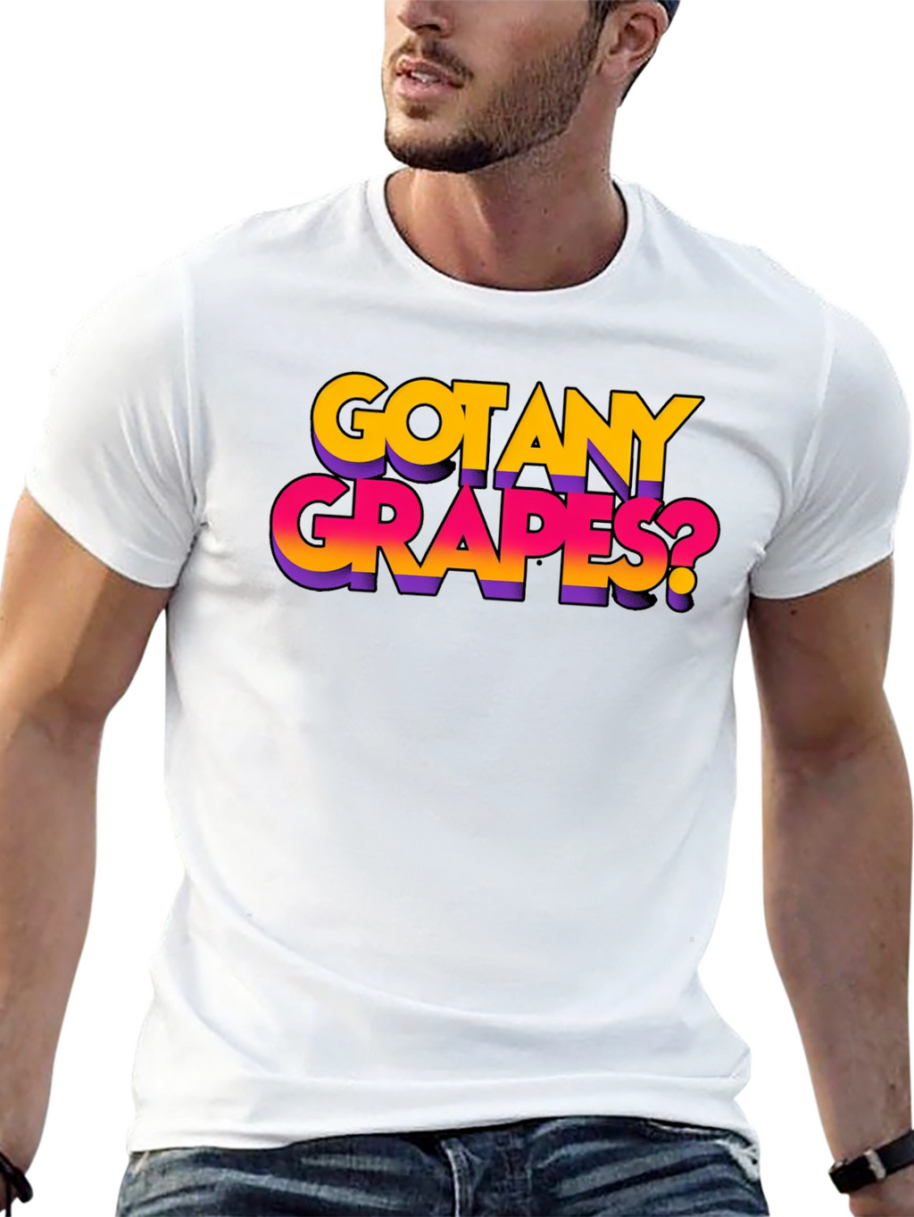 Got Any Grapes? Black Graphic T-Shirt