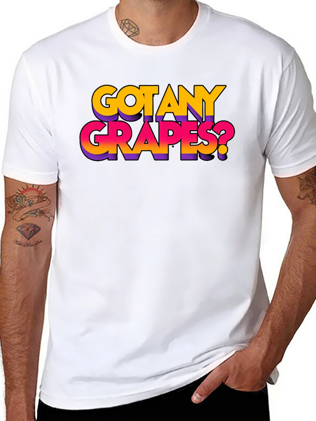 Got Any Grapes? Black Graphic T-Shirt
