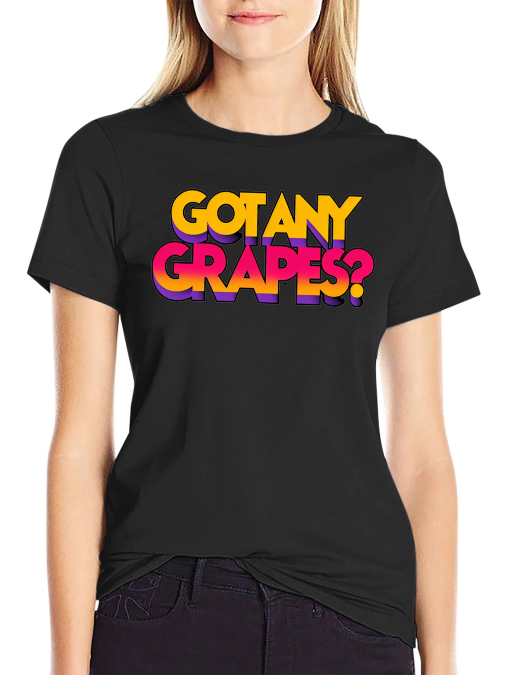 Got Any Grapes? Black Graphic T-Shirt