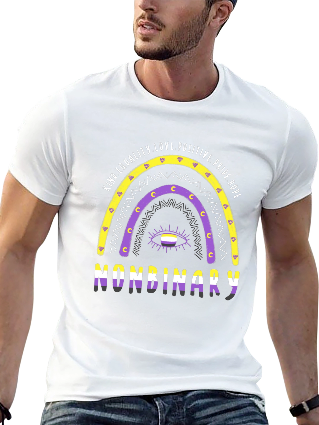 Nonbinary Pride Rainbow T-Shirt