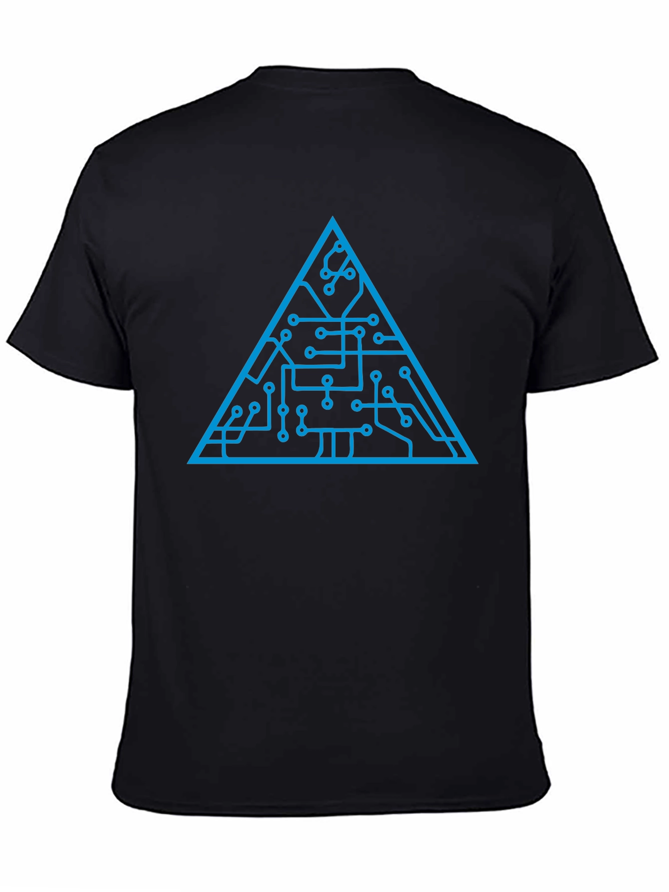 Tech Circuit Triangle Graphic Tee - Black