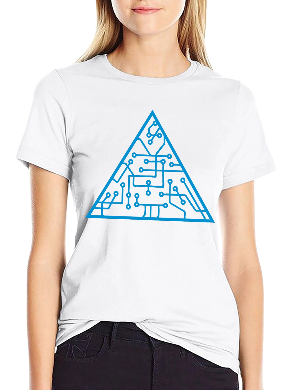Tech Circuit Triangle Graphic Tee - Black