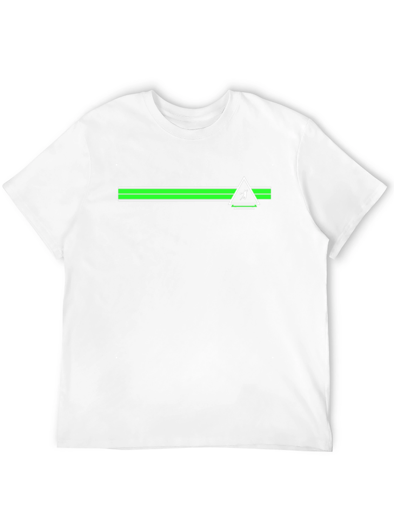 Modern Graphic T-Shirt - Green Stripe Volleyball Design