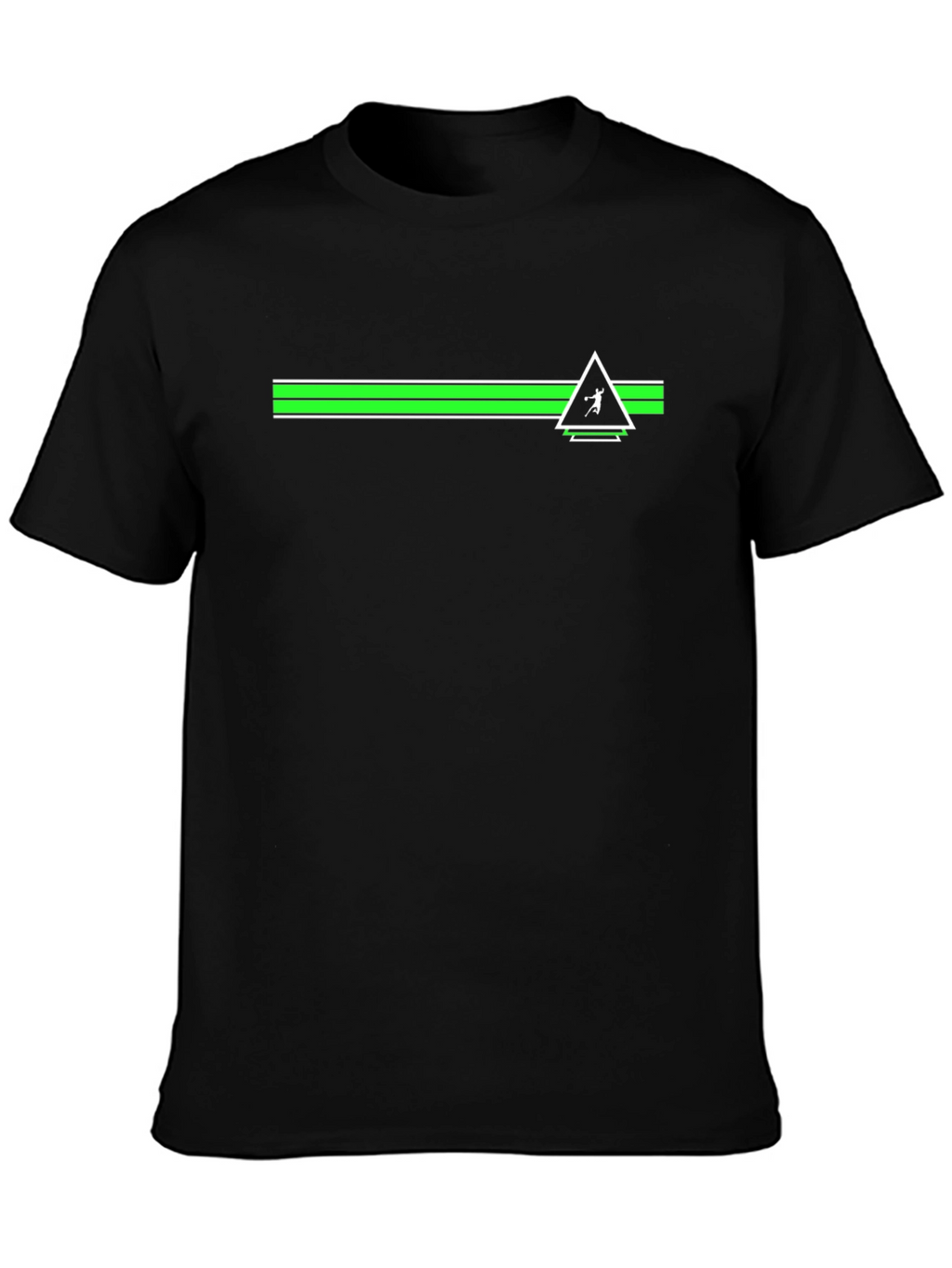Modern Graphic T-Shirt - Green Stripe Volleyball Design