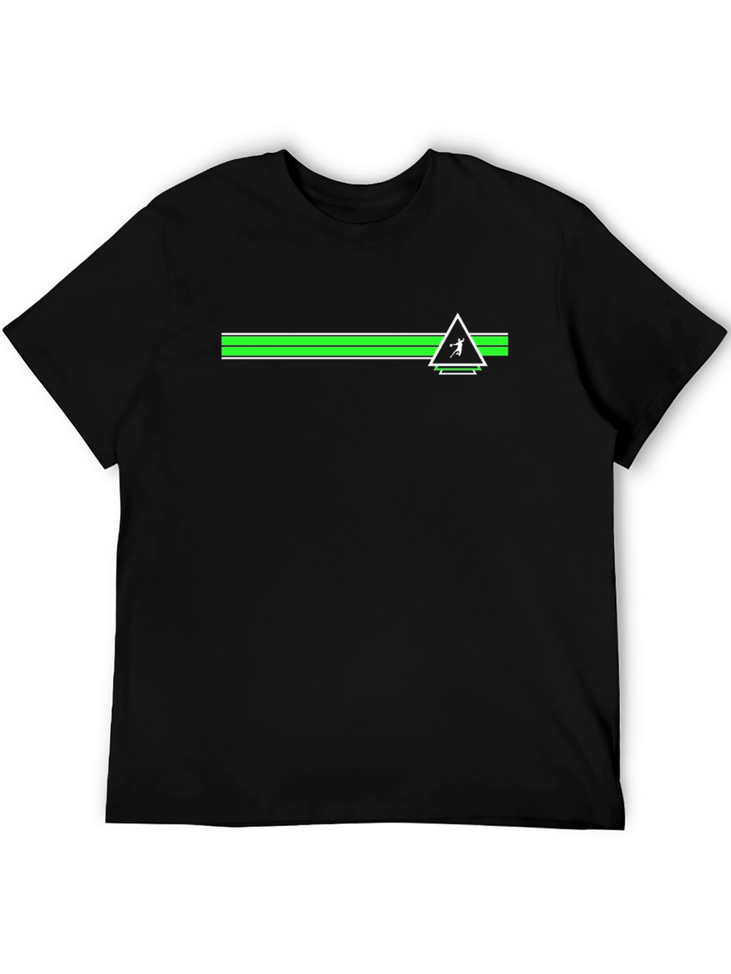 Modern Graphic T-Shirt - Green Stripe Volleyball Design