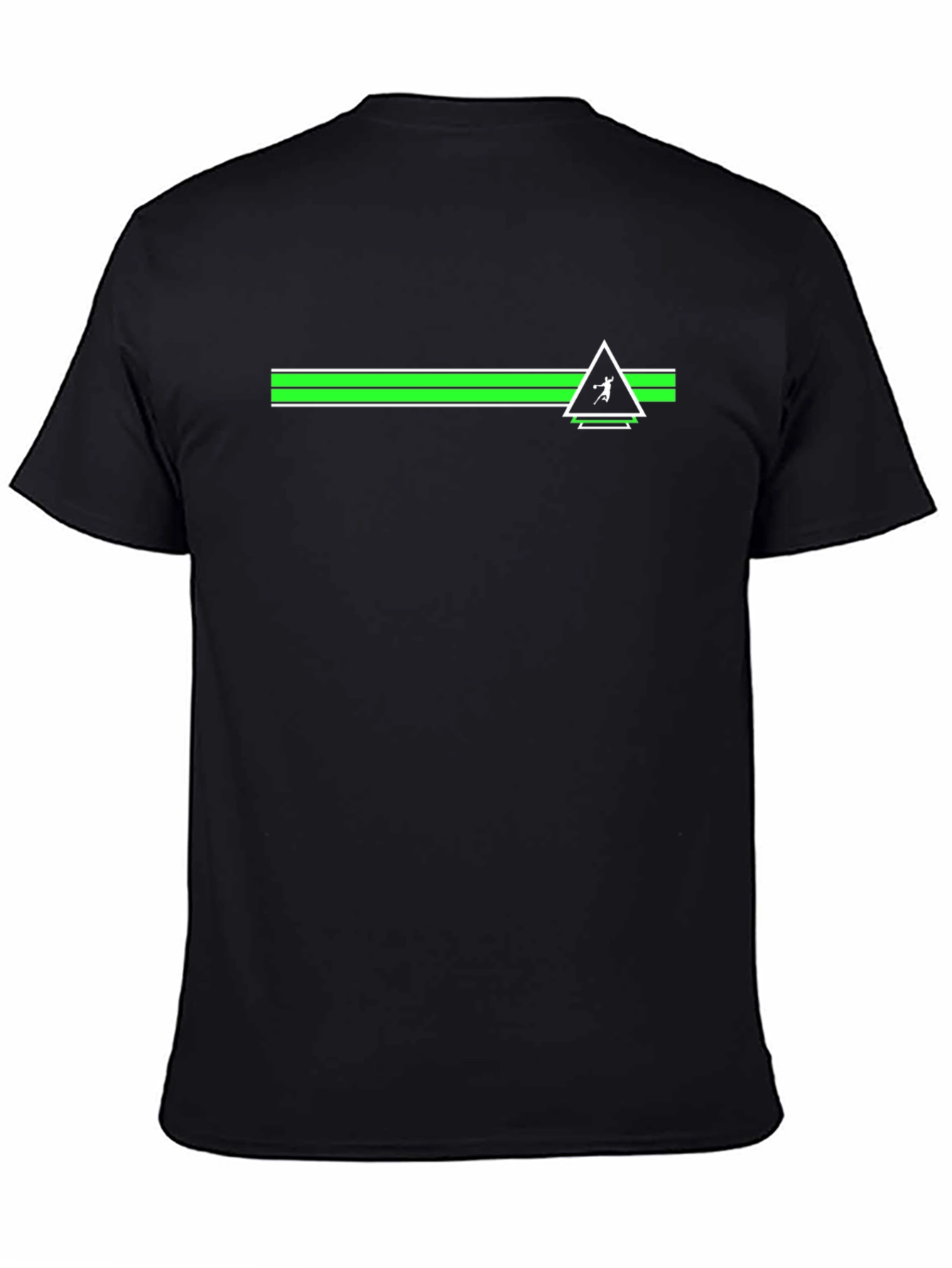 Modern Graphic T-Shirt - Green Stripe Volleyball Design