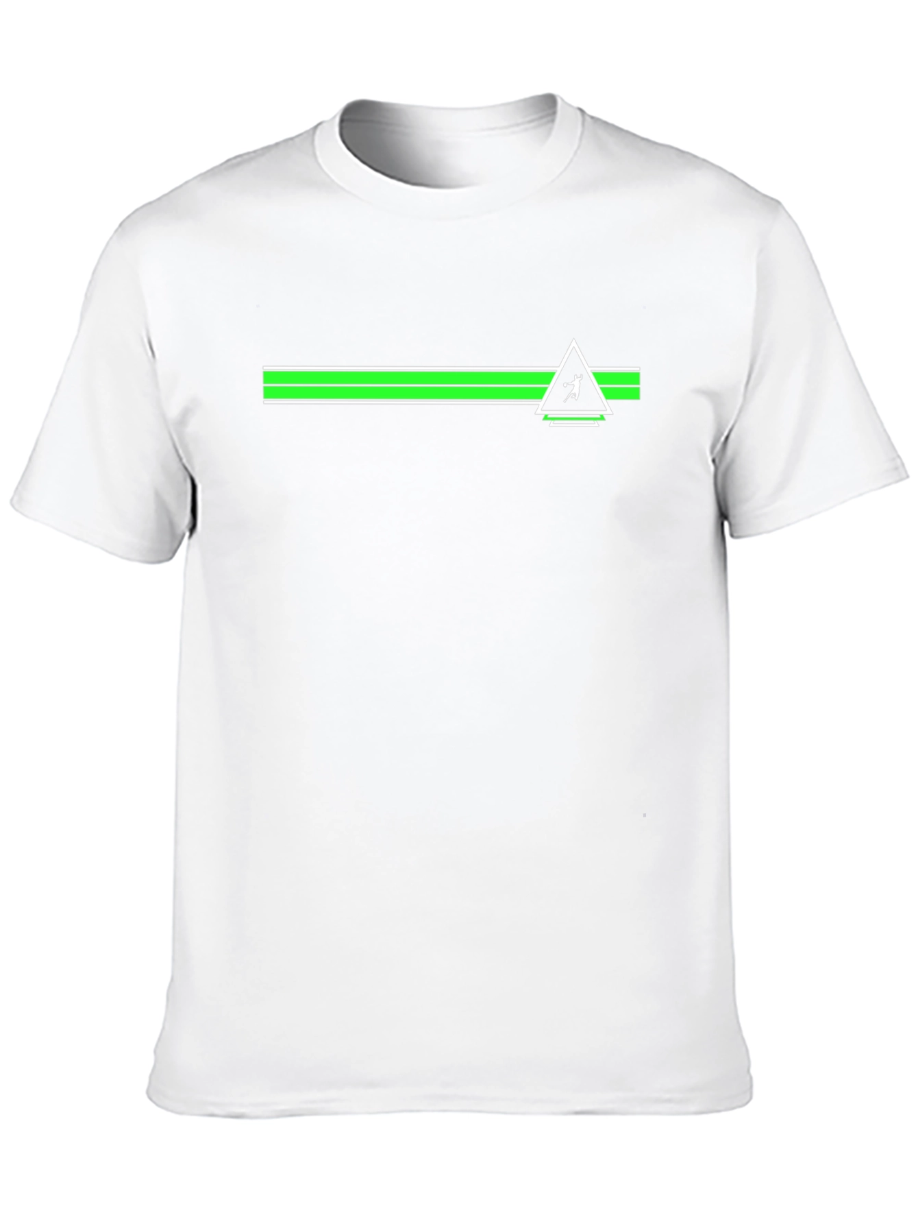 Modern Graphic T-Shirt - Green Stripe Volleyball Design
