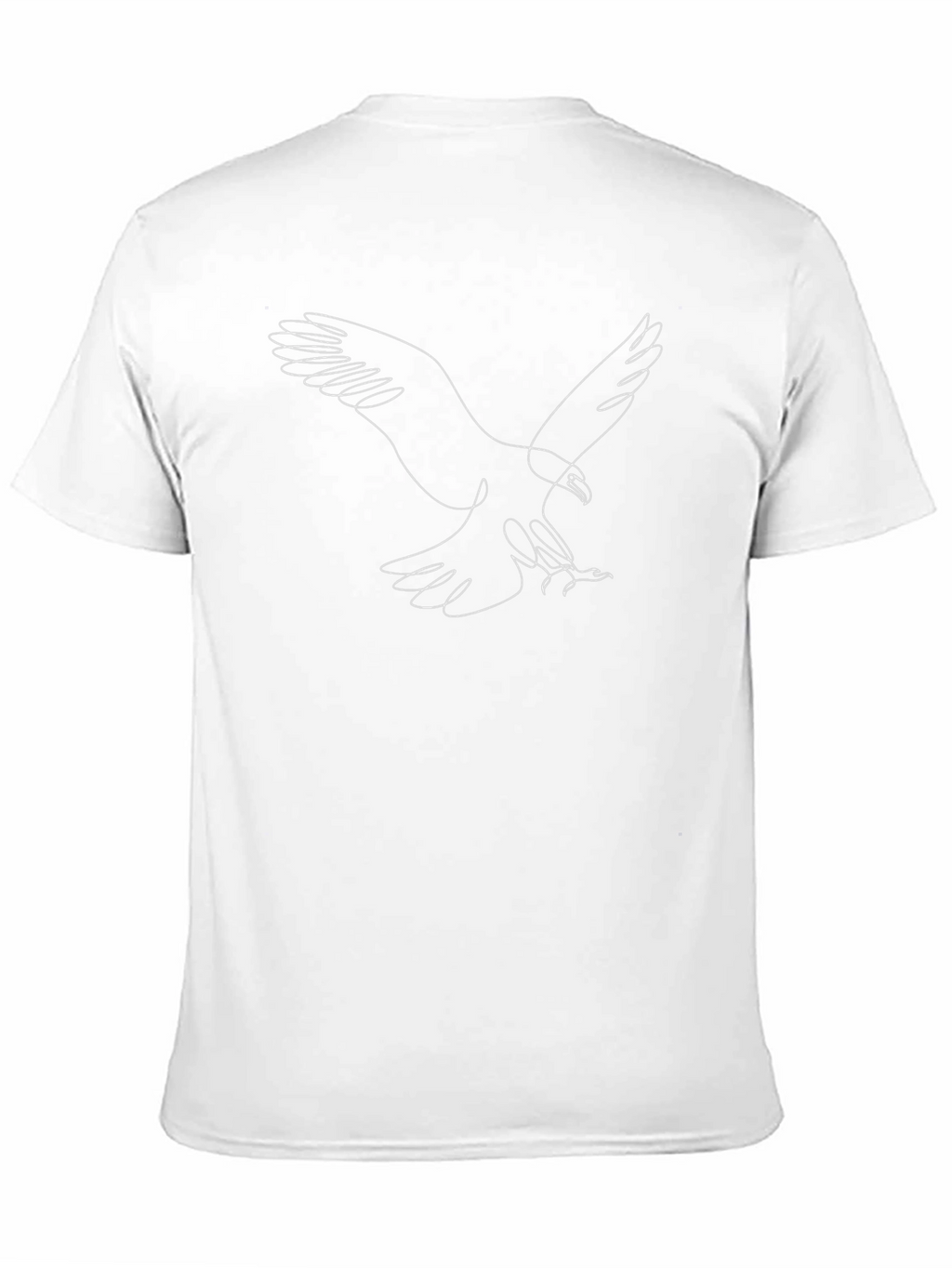 Minimalist Eagle Line Art Black T-Shirt
