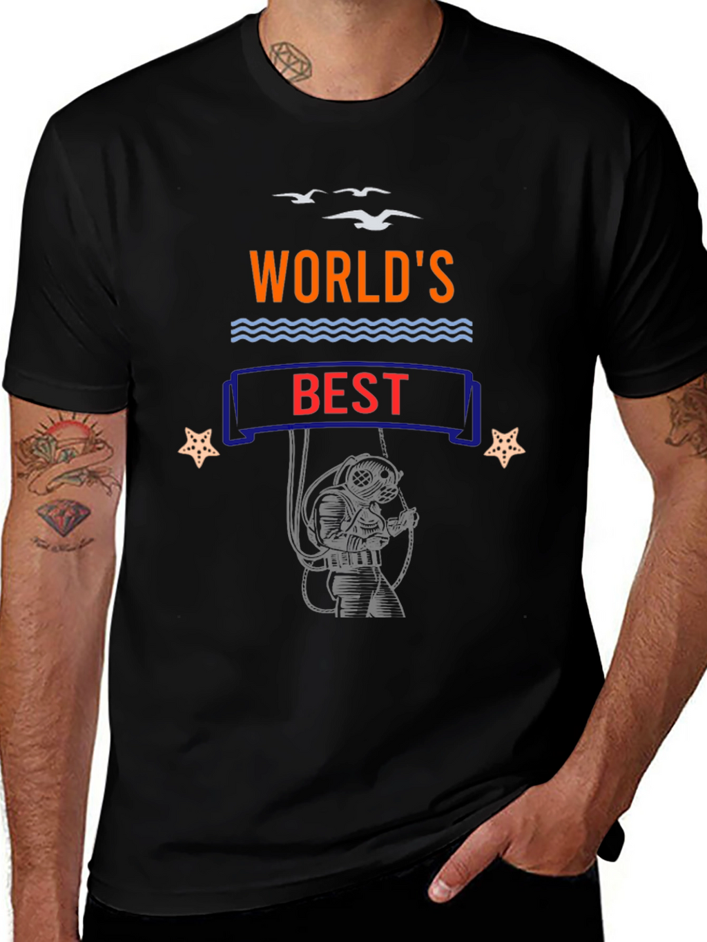 Worlds Best Diver Black T-Shirt