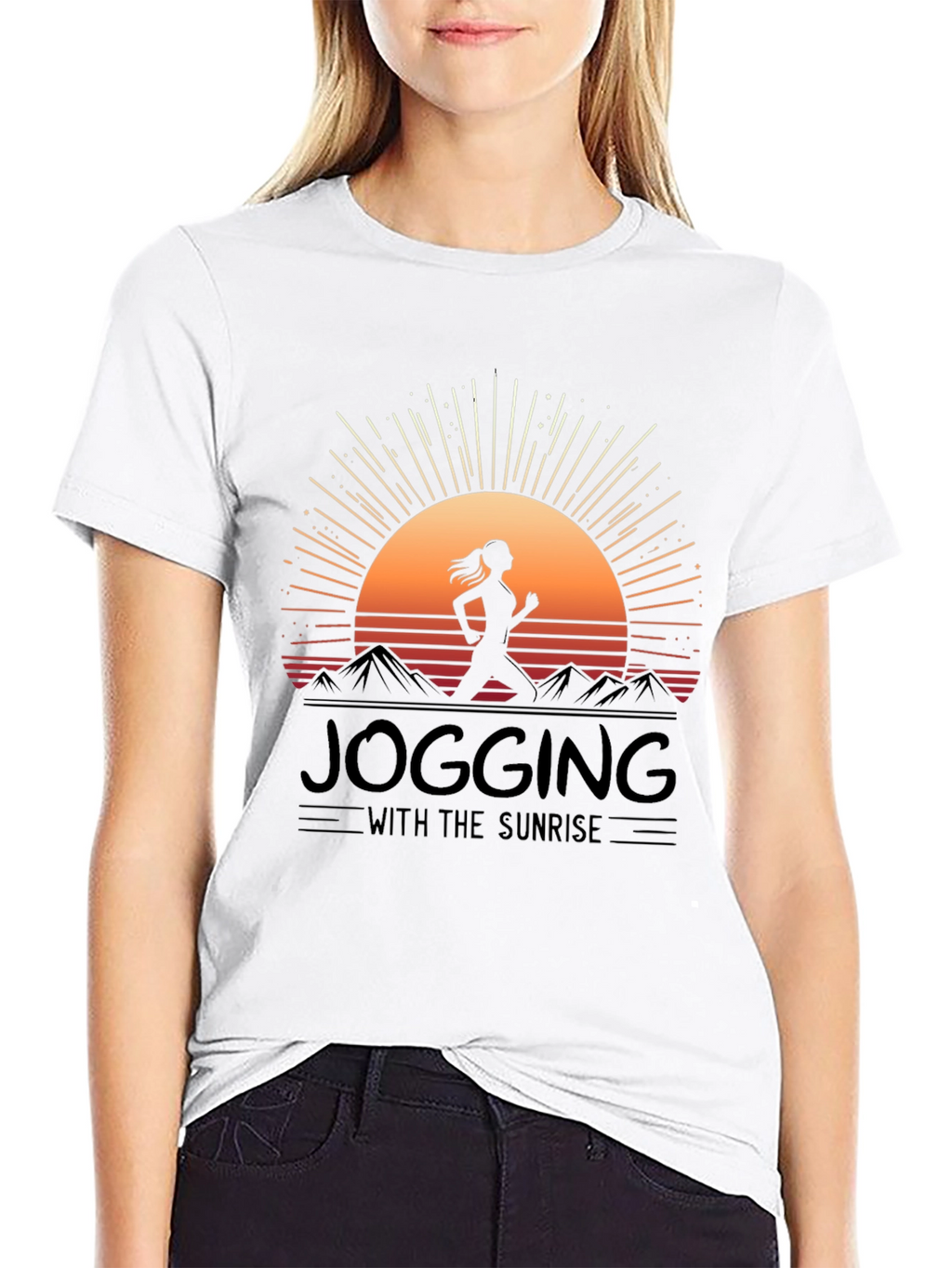 Jogging with Sunrise Graphic Tee
