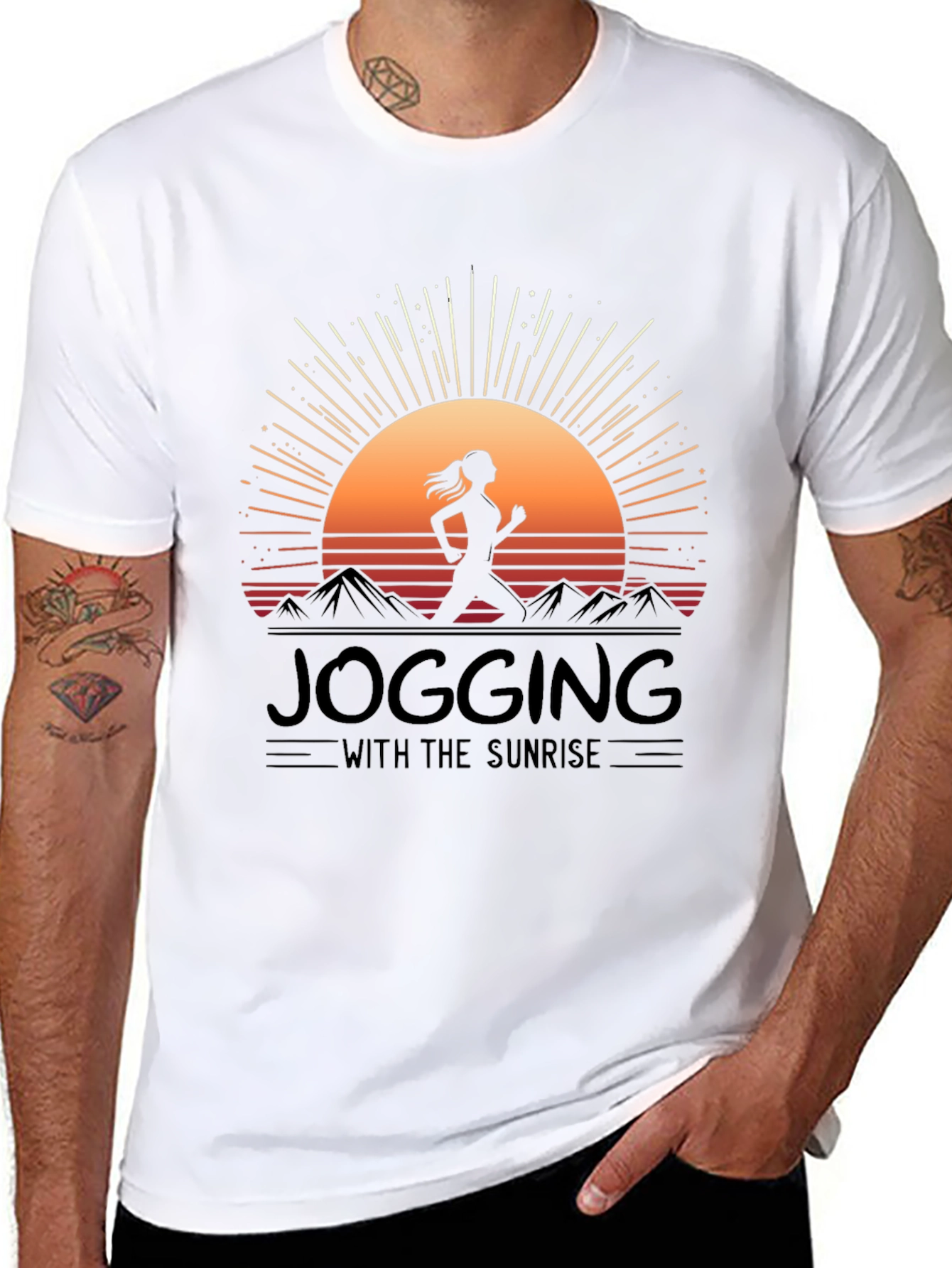 Jogging with Sunrise Graphic Tee