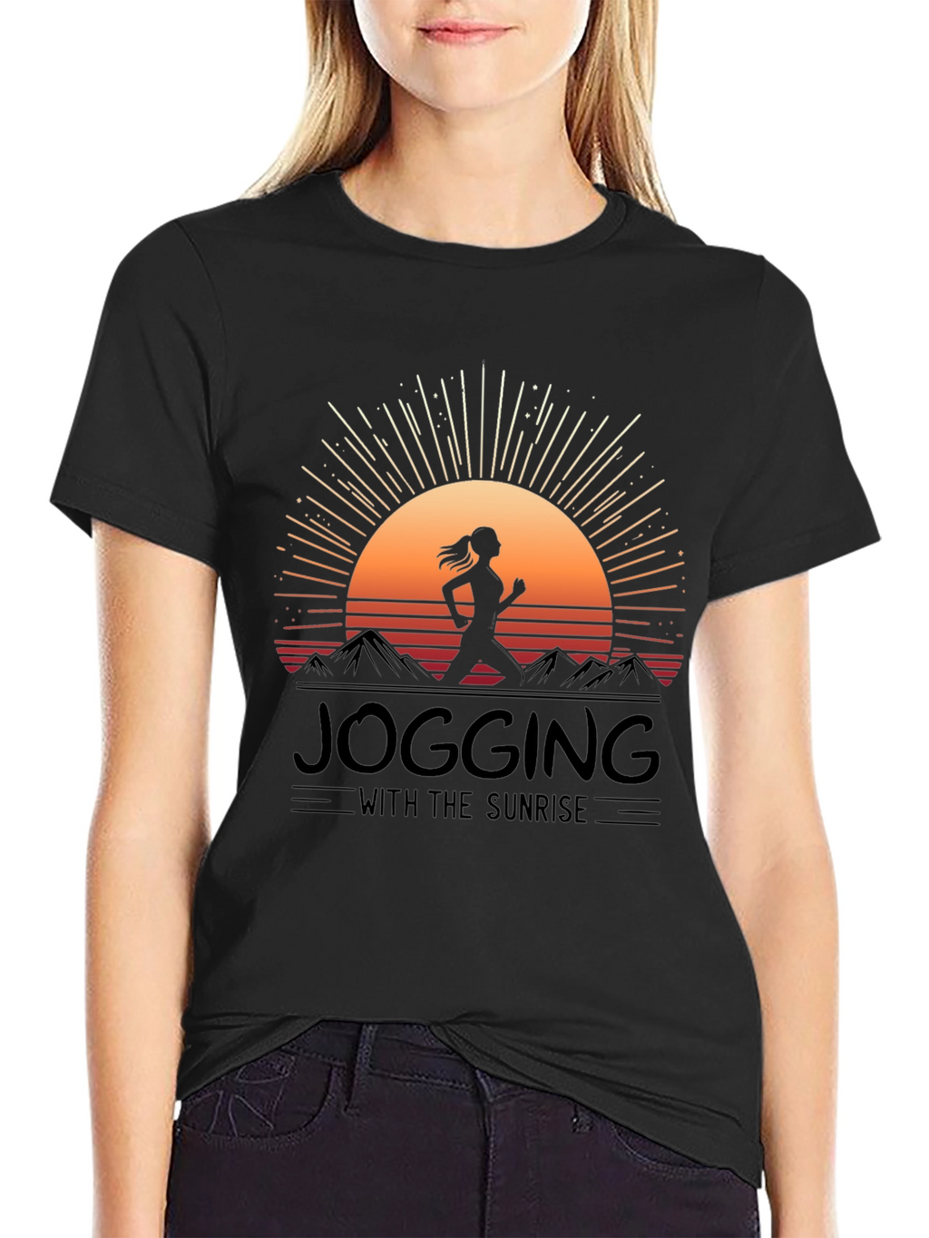 Jogging with Sunrise Graphic Tee