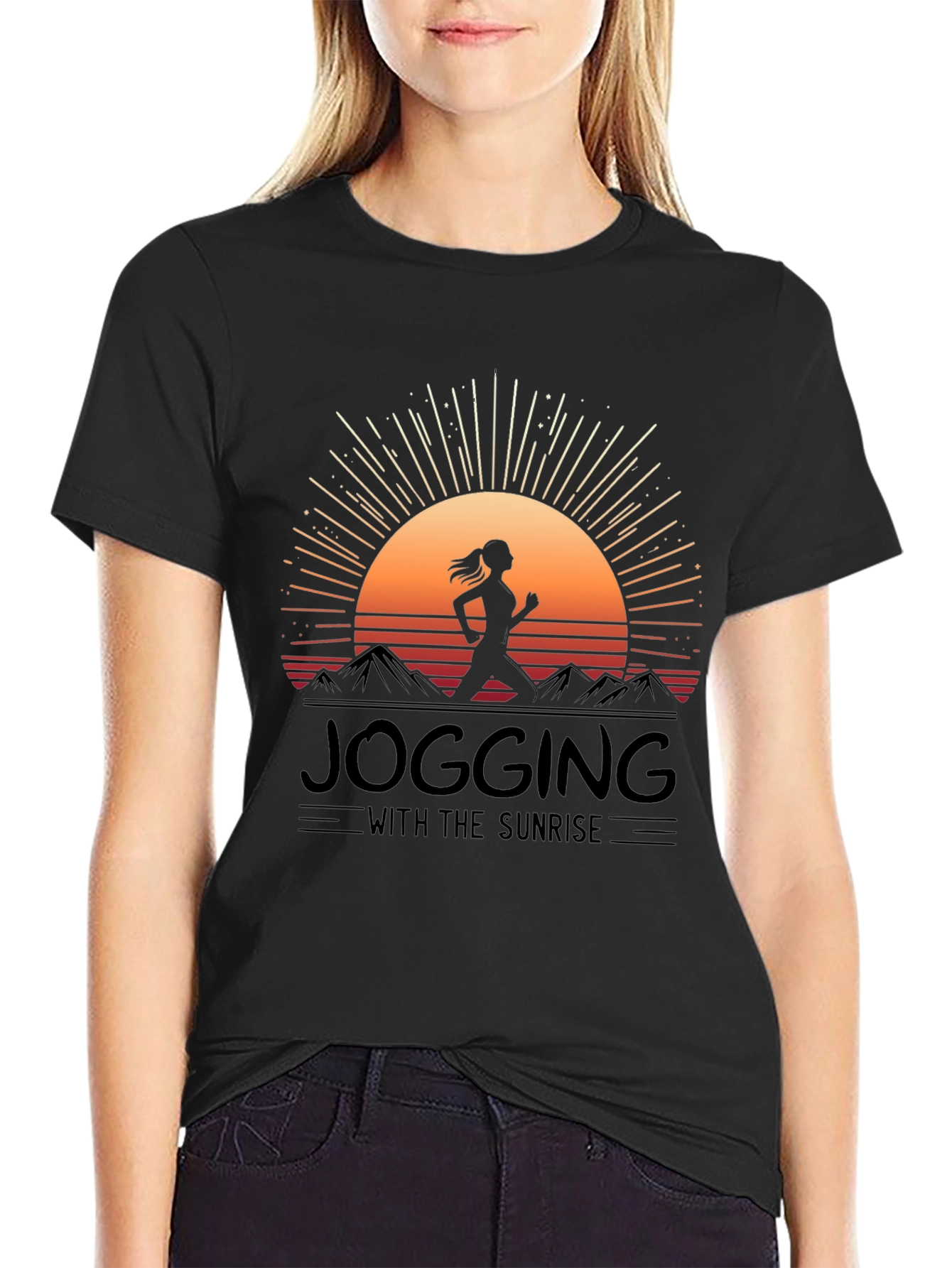 Jogging with Sunrise Graphic Tee