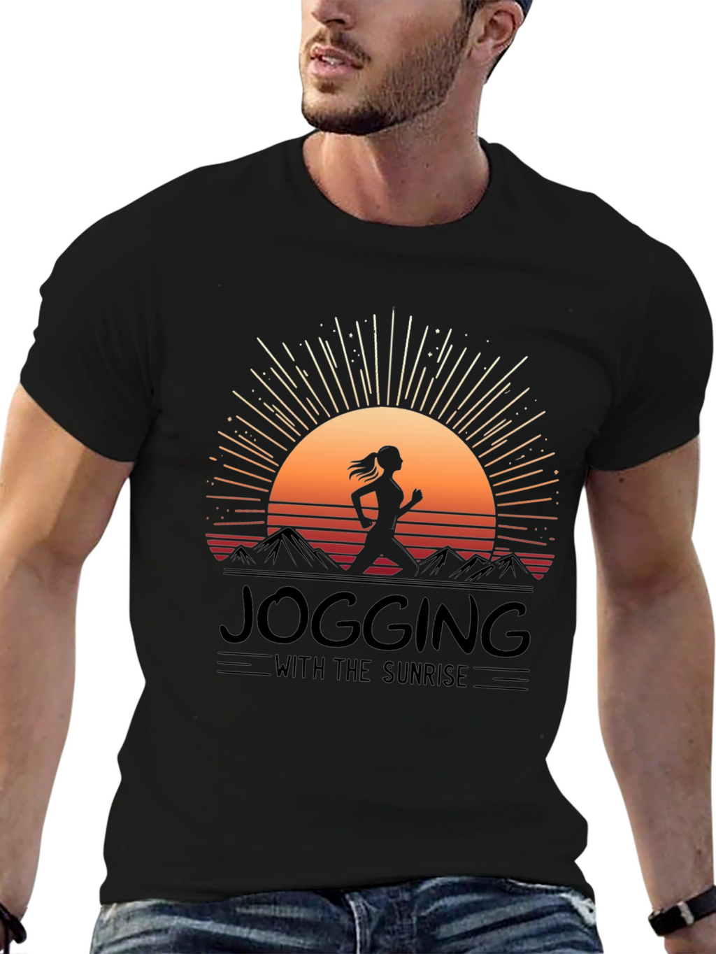 Jogging with Sunrise Graphic Tee
