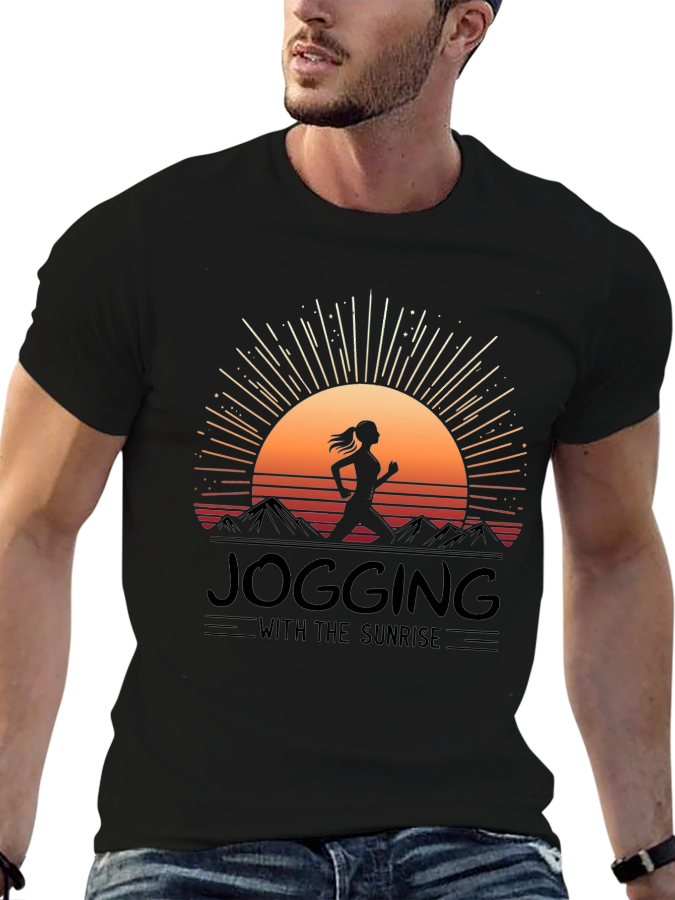 Jogging with Sunrise Graphic Tee