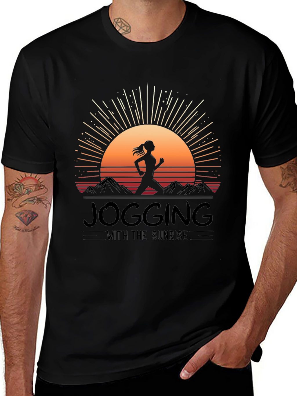 Jogging with Sunrise Graphic Tee