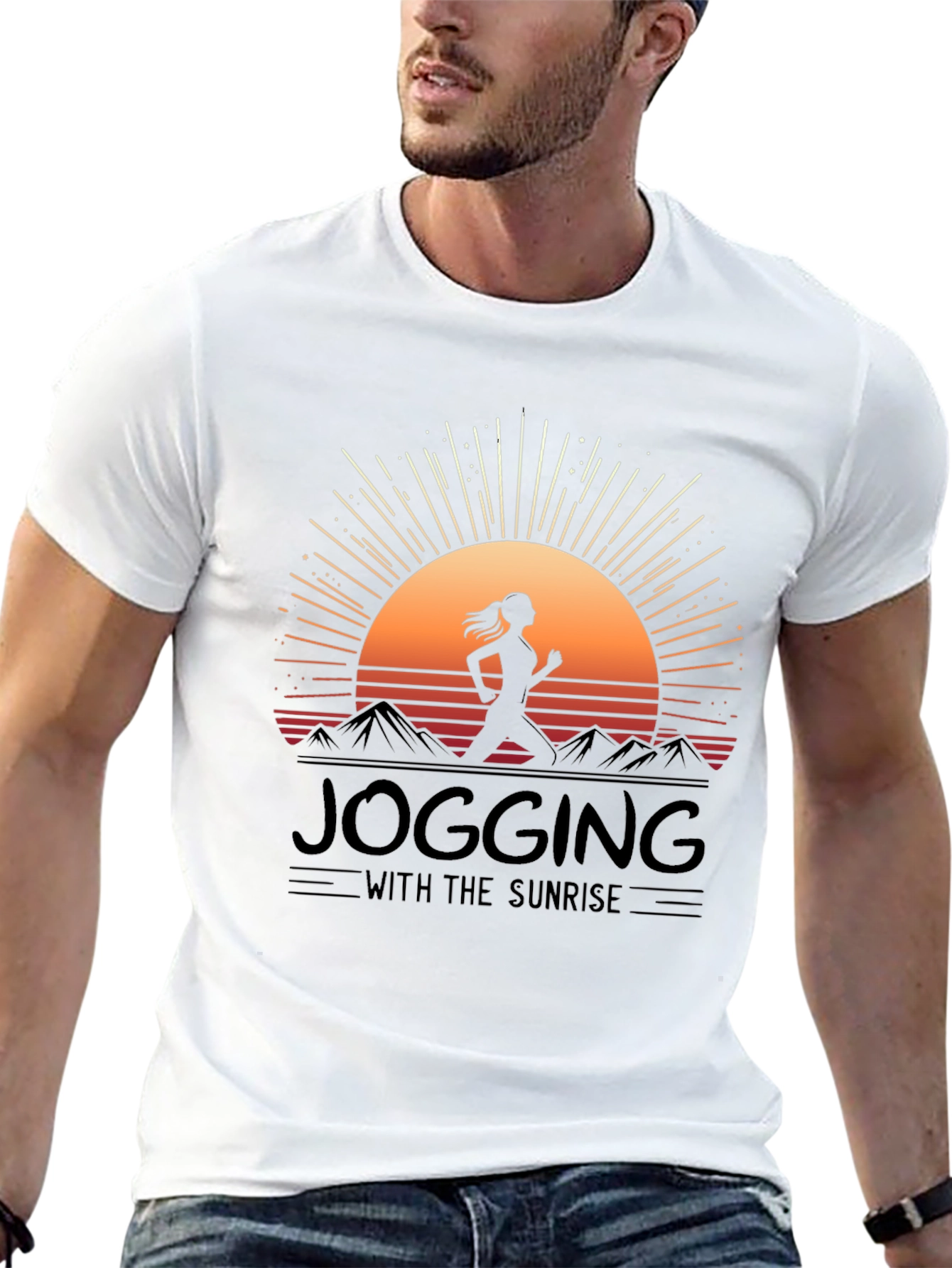 Jogging with Sunrise Graphic Tee