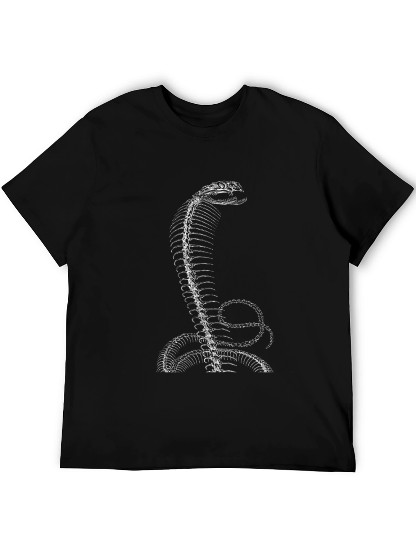 Snake Skeleton Print Black T-Shirt
