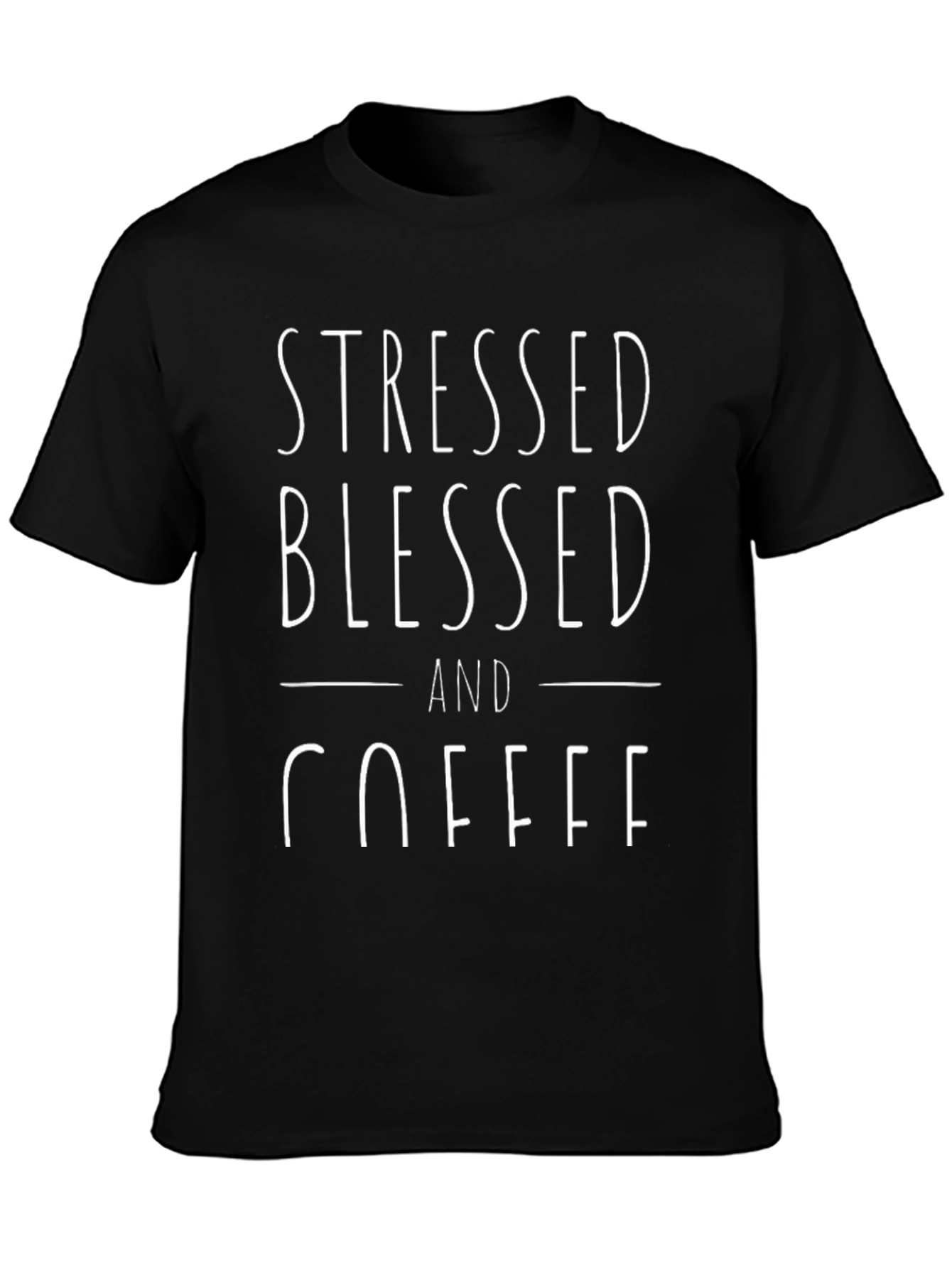 Stressed Blessed Coffee Graphic T-Shirt