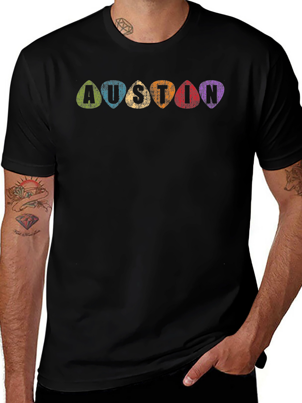 Austin Guitar Pick Tee - Music City Style