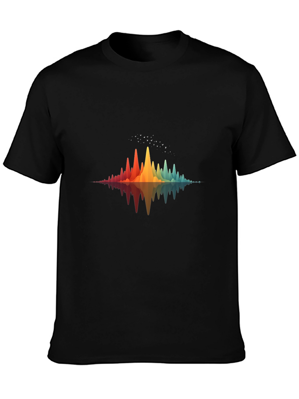 Rainbow Wave Graphic Black T-Shirt