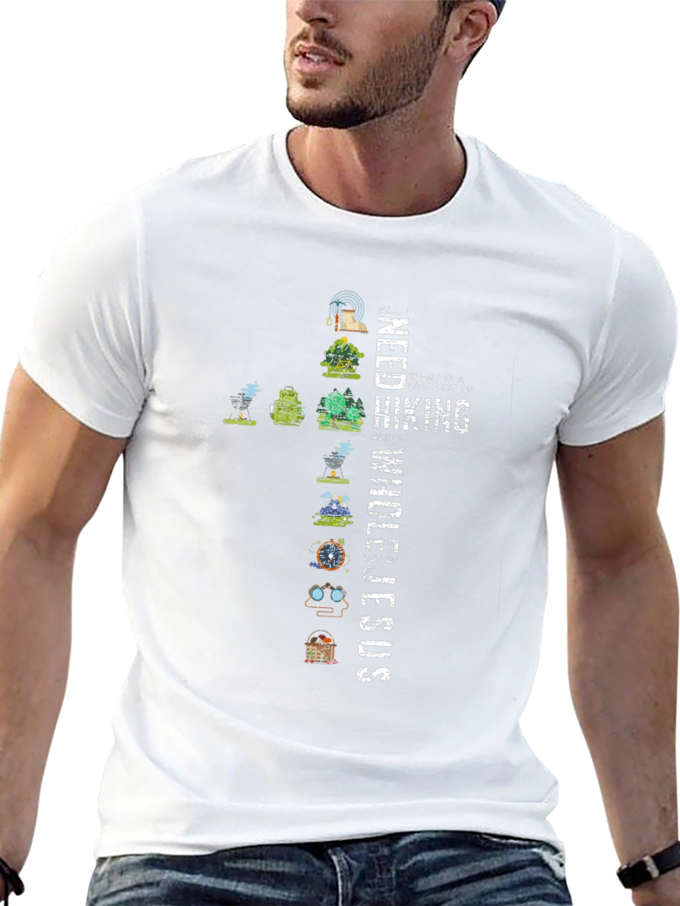 Hiking & Jesus Graphic Tee