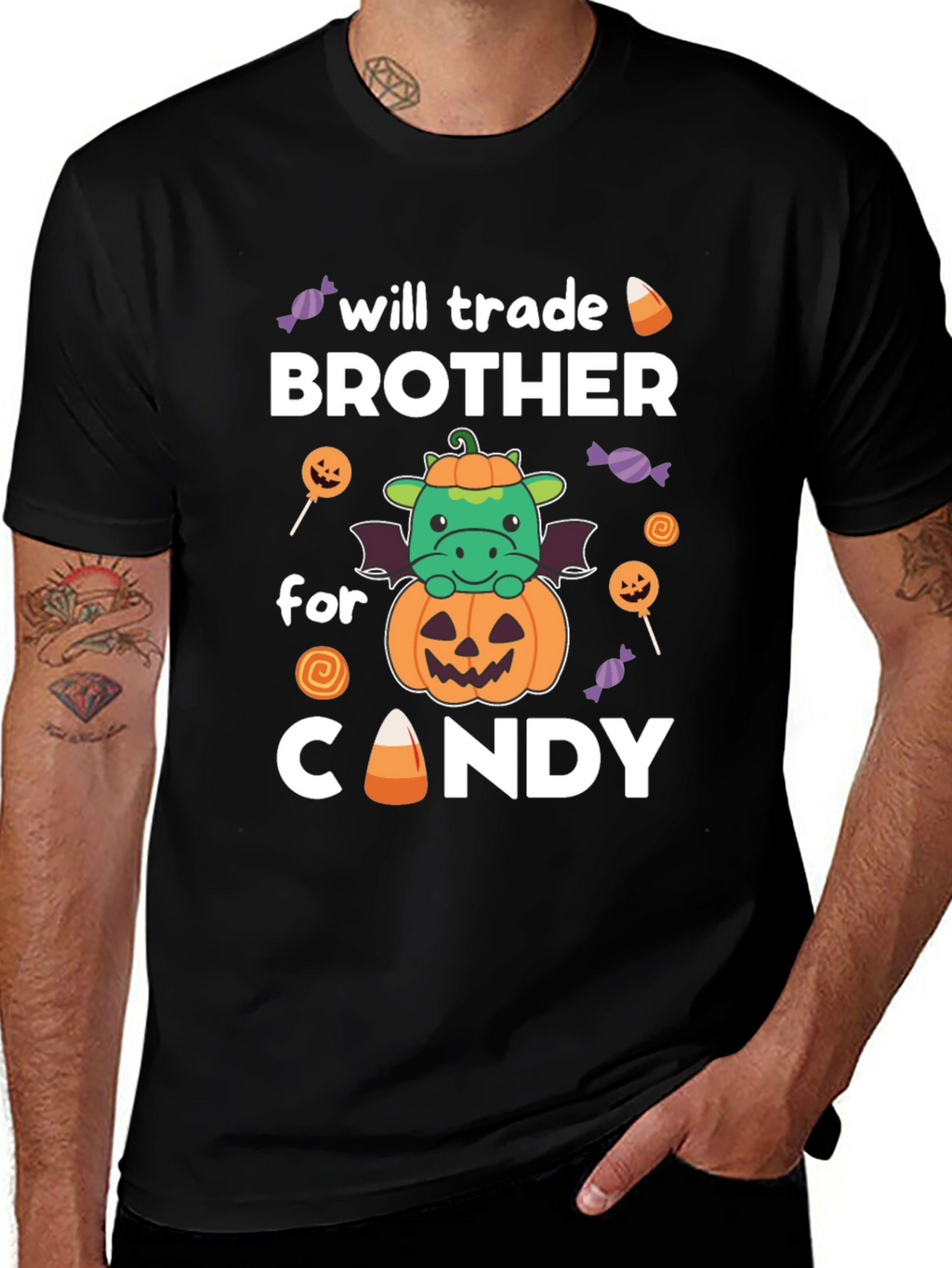 Will Trade Brother For Candy Halloween Dragon T-Shirt